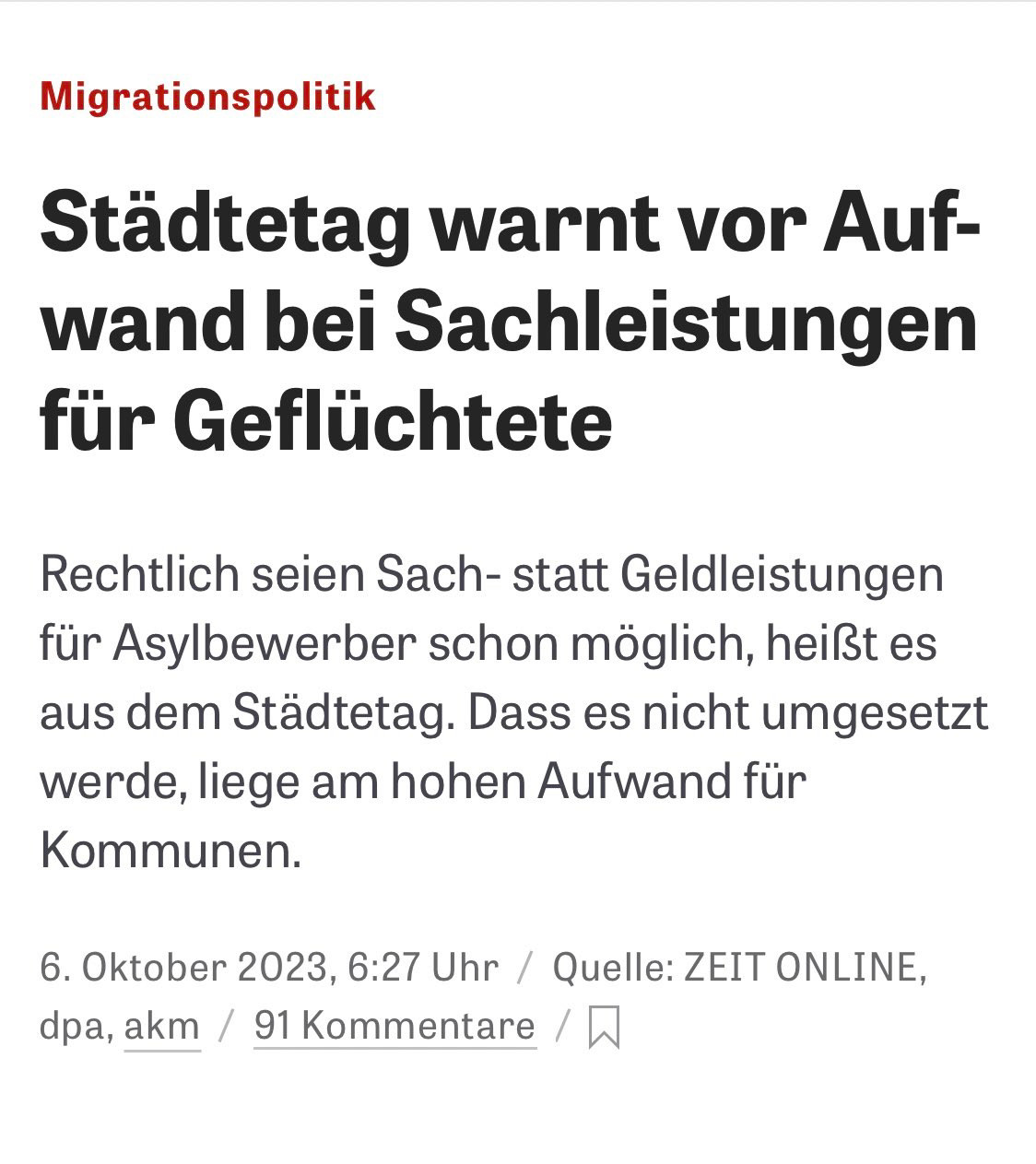 Screenshot aus dem verlinkten ZEIT ONLINE-Artikel