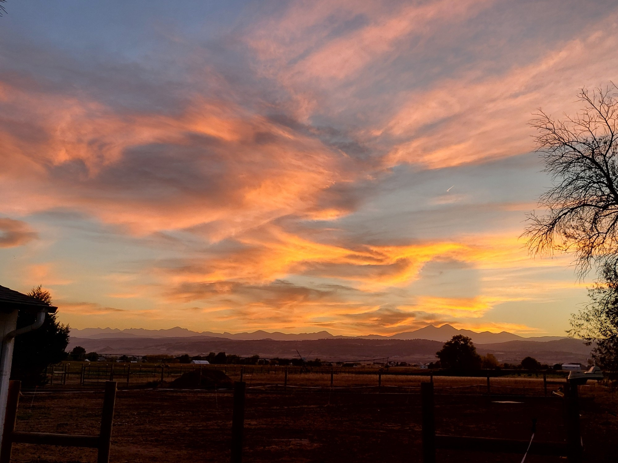 Beautiful sunset with pink and orange clouds