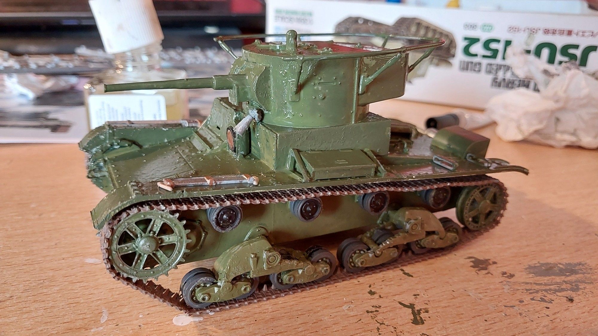 Left side view of a T-26 model tank, 1 35 scale.