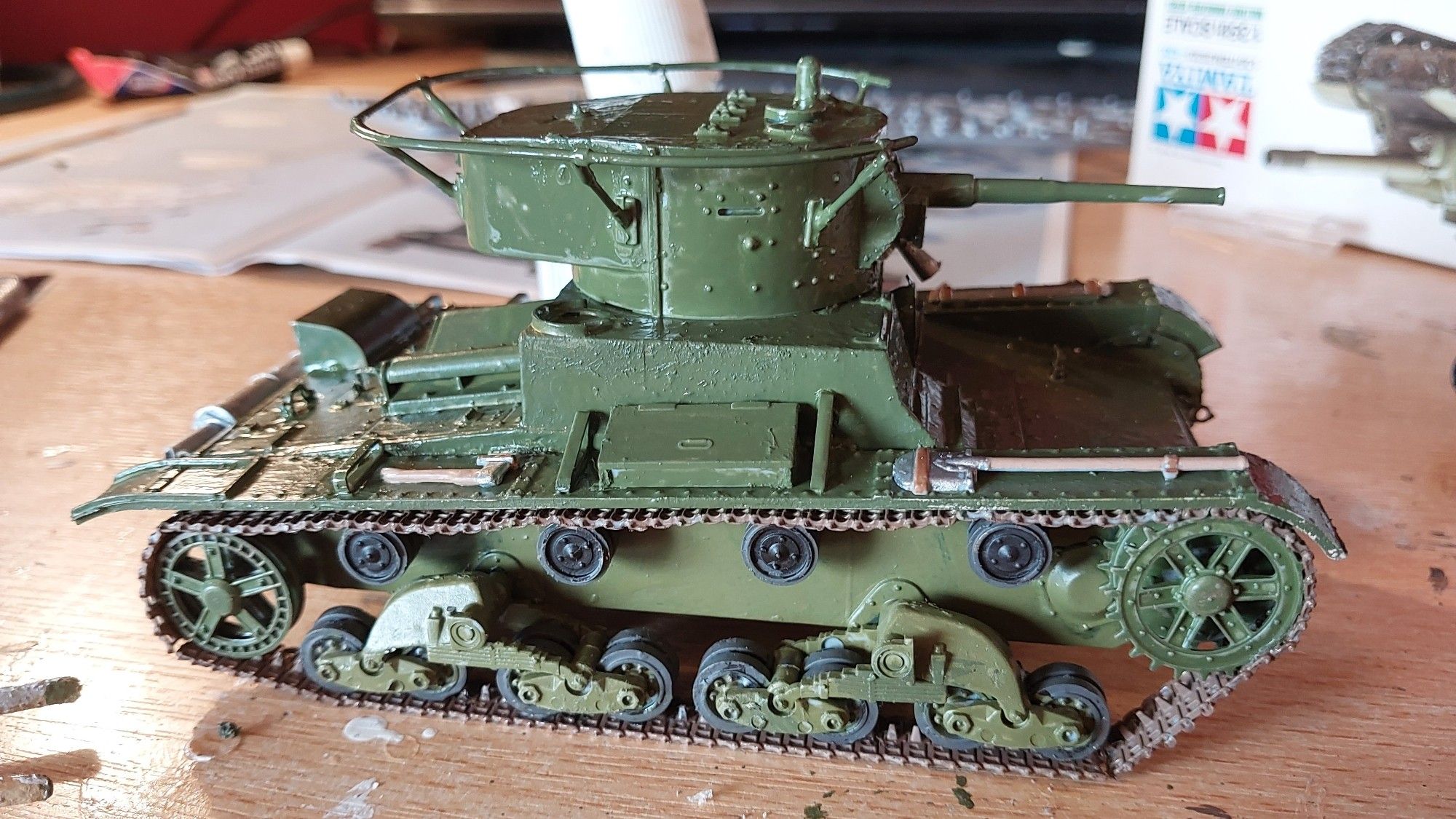 Right side view of a T-26 model tank, 1 35 scale.