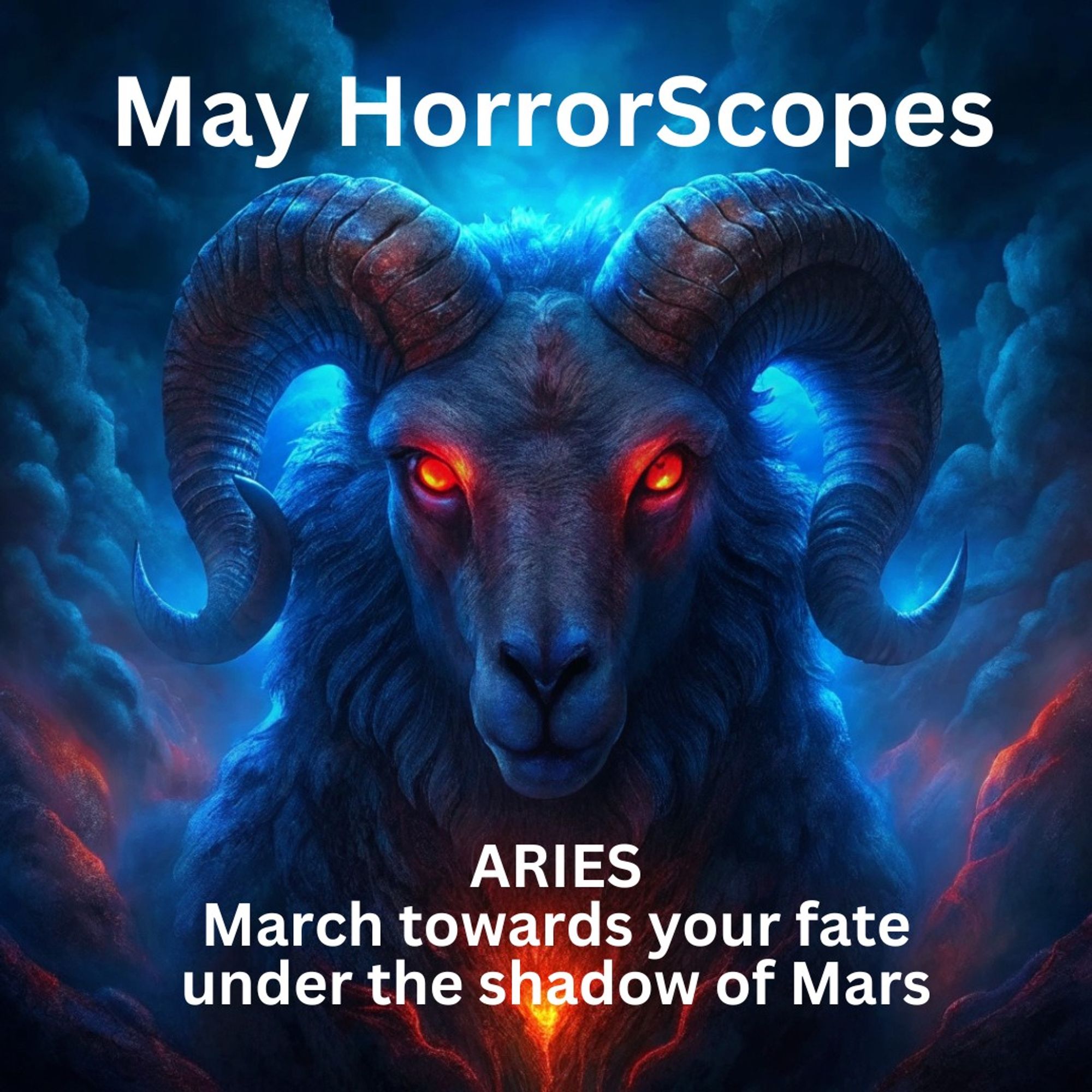 The fiery ram representing Aries in the May HorrorScopes