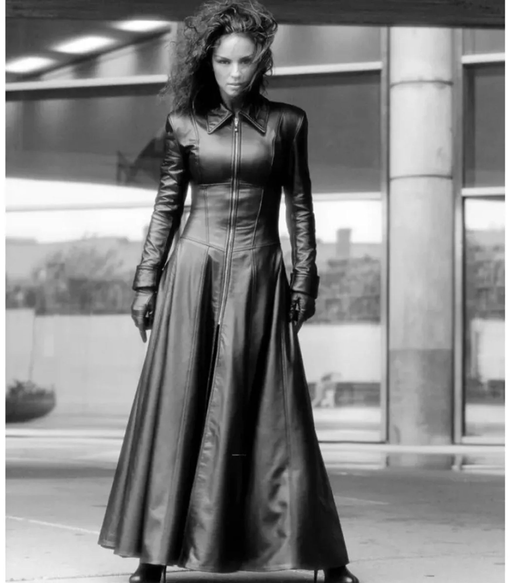 Model wearing a Northbound Leather corset coat