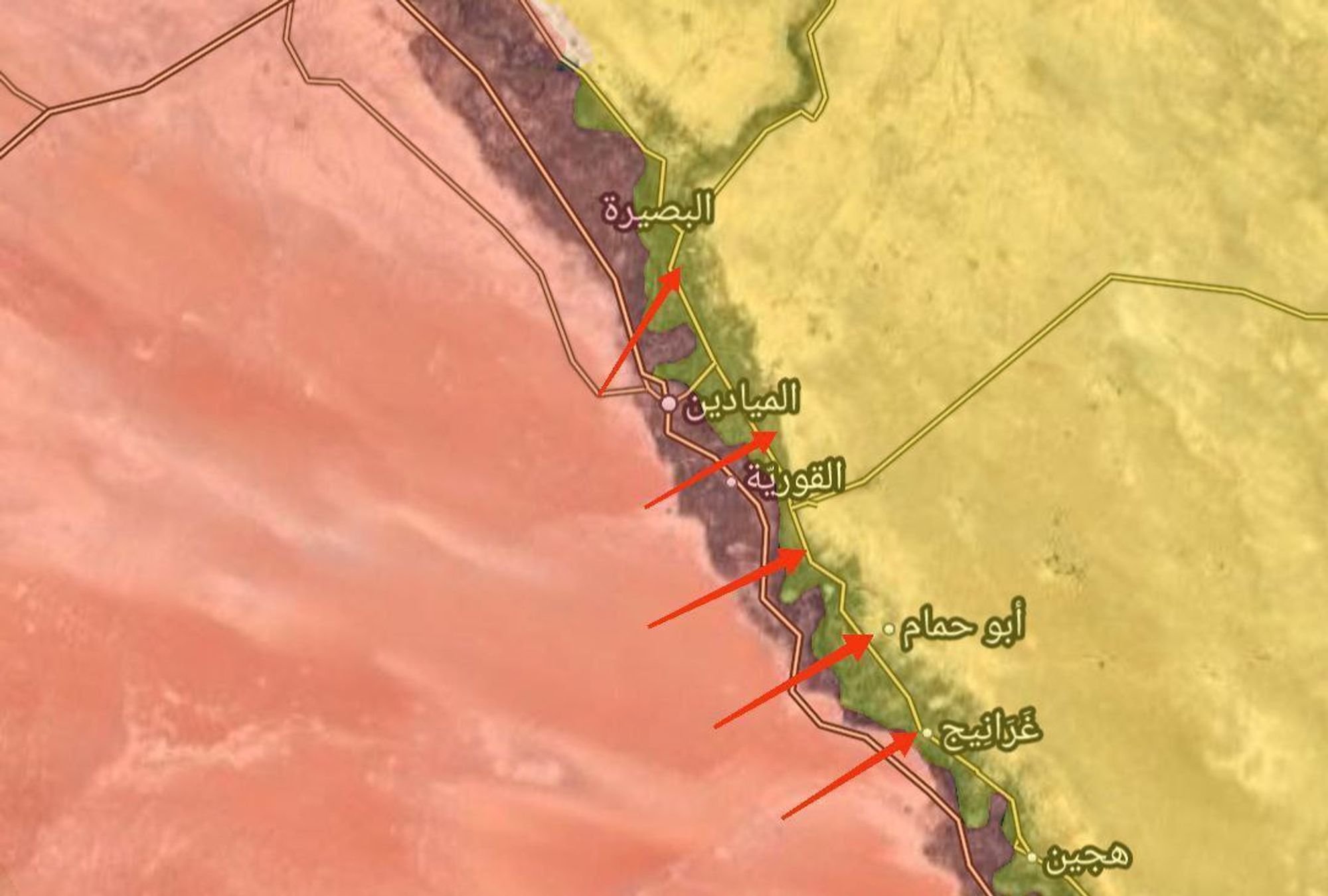 Kampfgebiet zwischen den arabischen und kurdischen Kräften