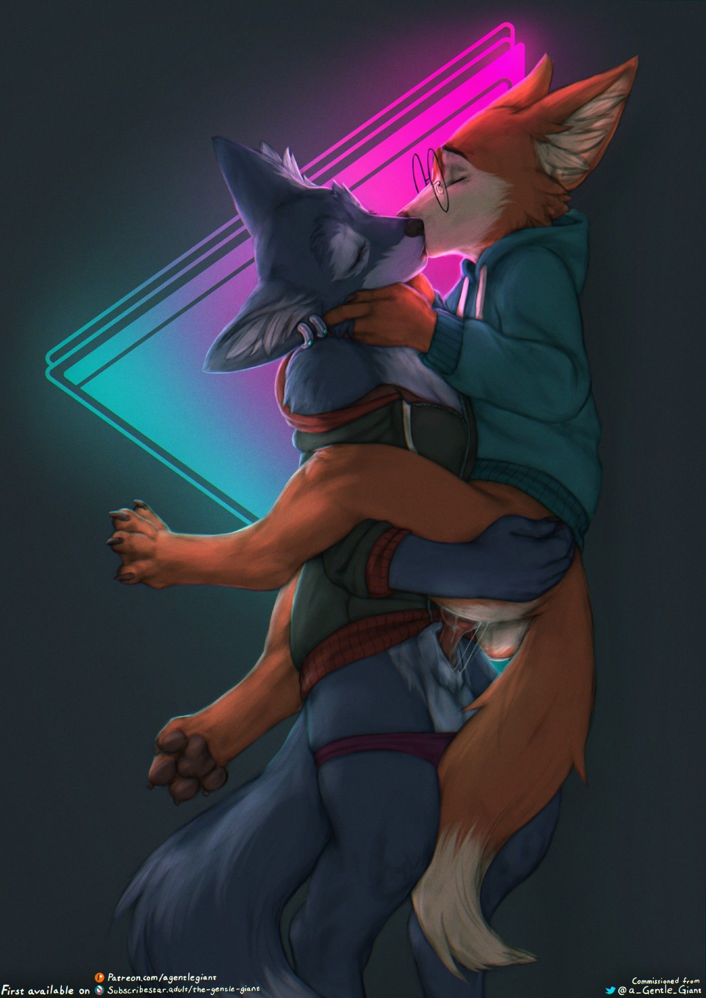 #furryart #art #vulpera #knotting #kissing #makingout #impregnation

Two vulpera passionately making out and fucking. Knotting and leaking cum implying impregnation.