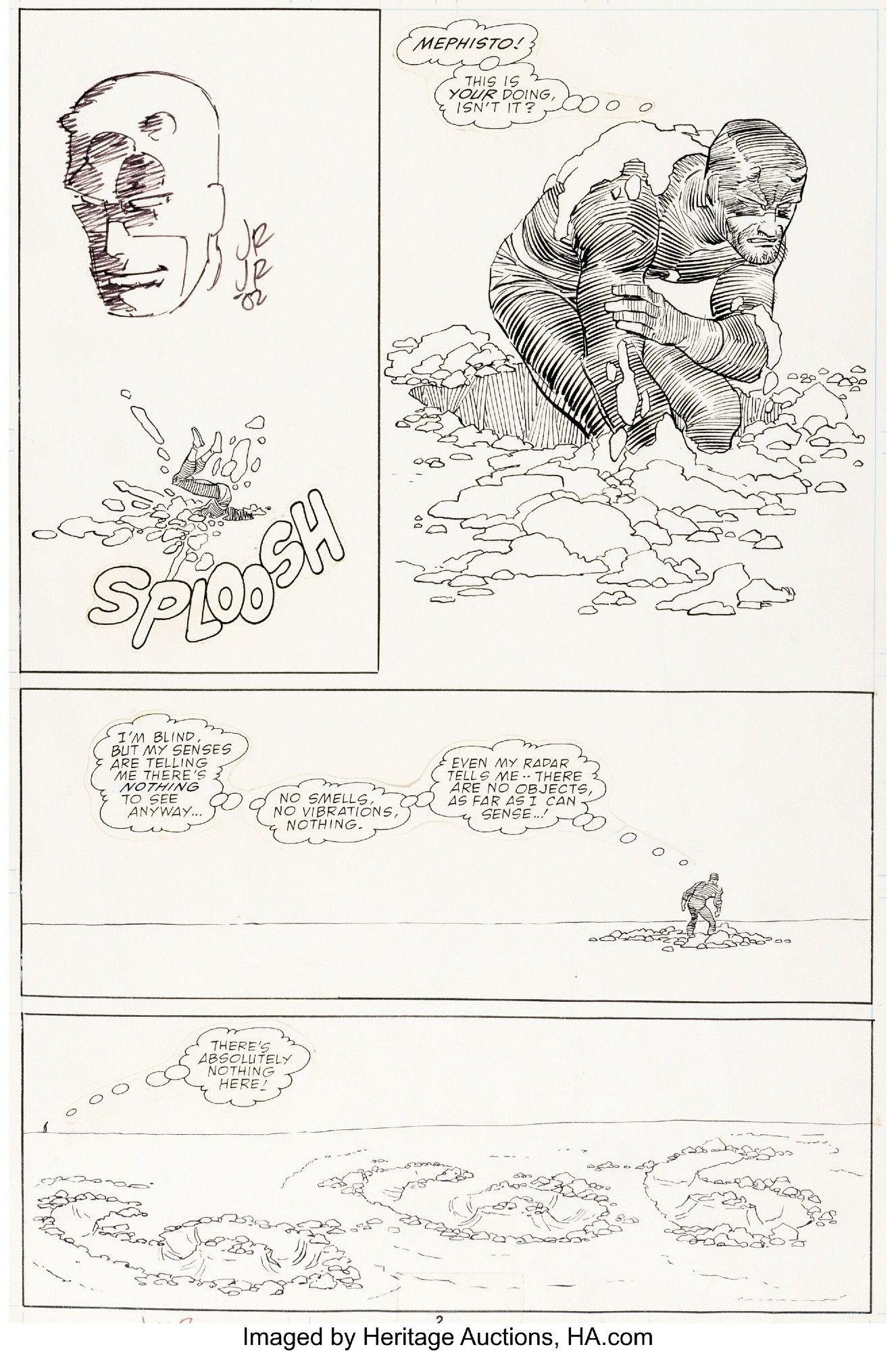 Classic comic book page by John Romita JR and Al Williamson featuring Daredevil.