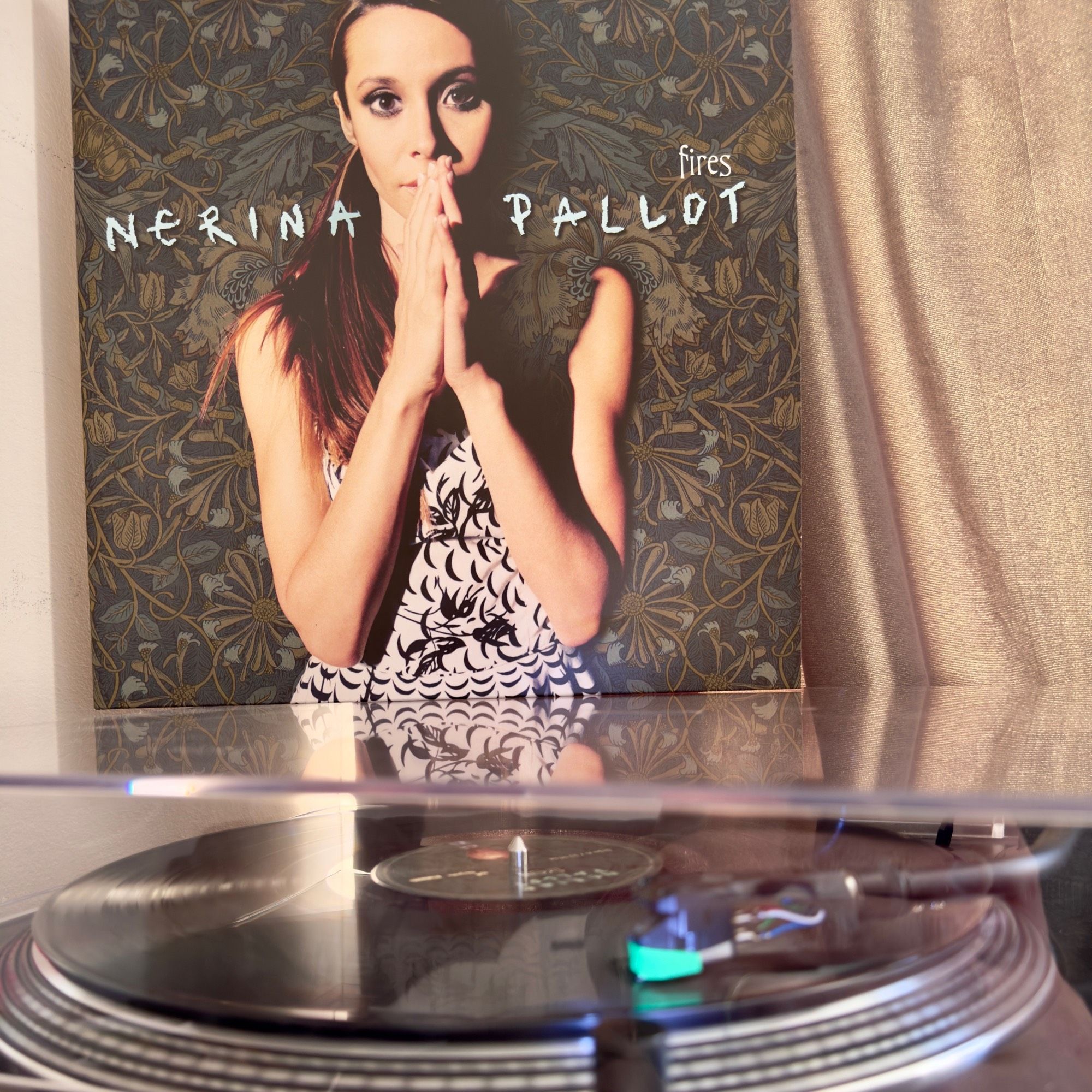 Nerina Pallot - Fires vinyl release playing on a turntable with the album art stood on top.