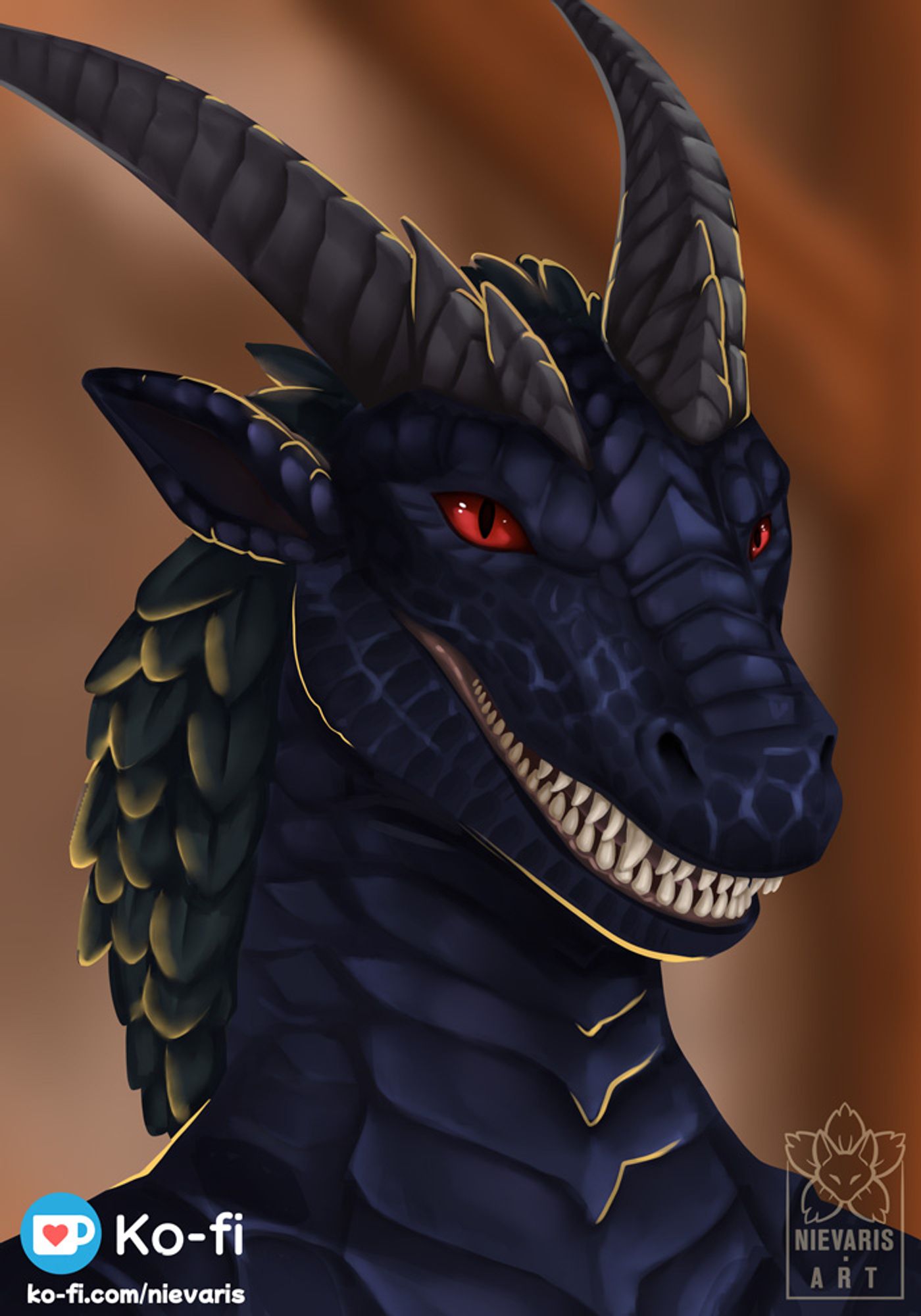 Bust of a black Dracthyr