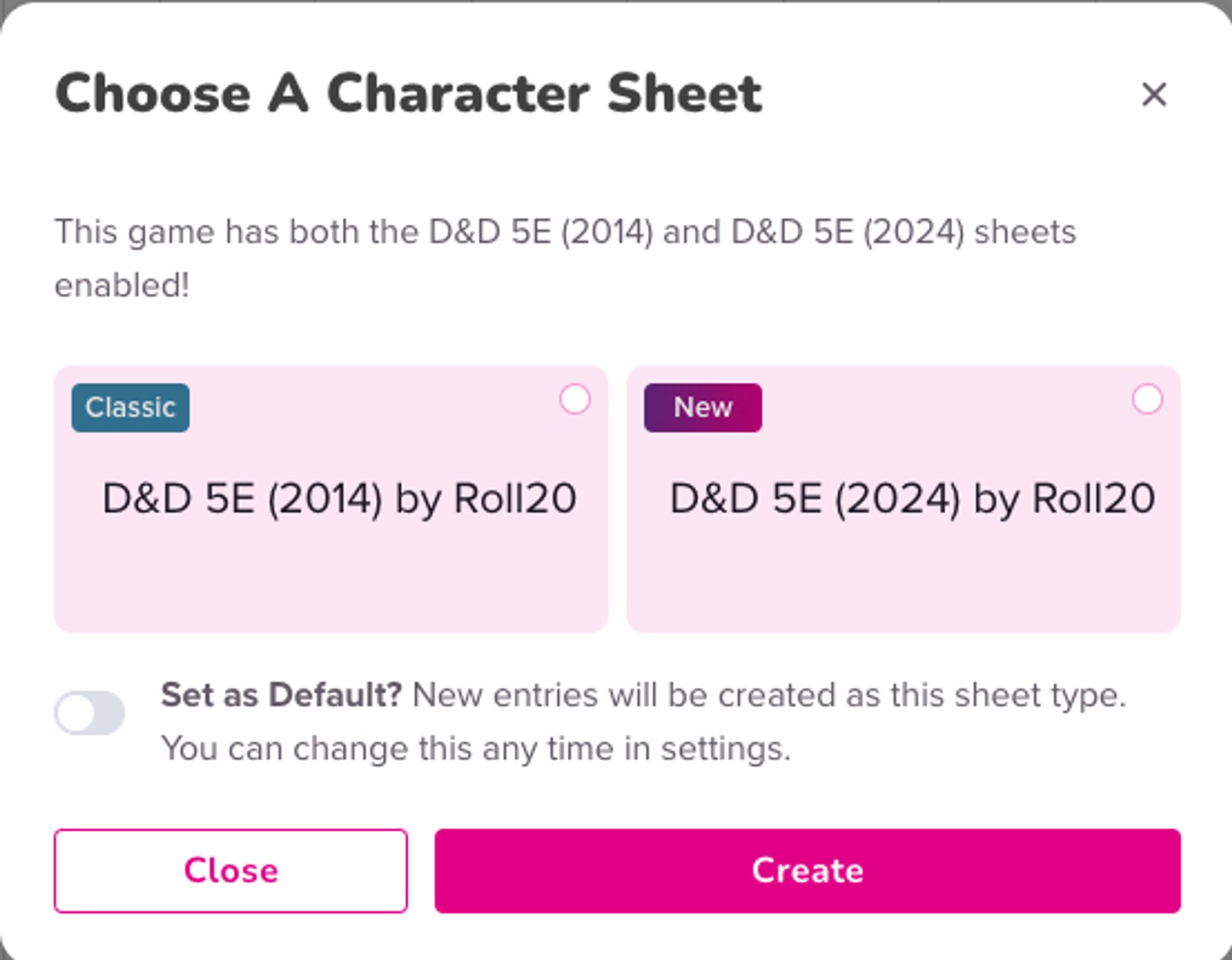 Choose how you play D&D on Roll20