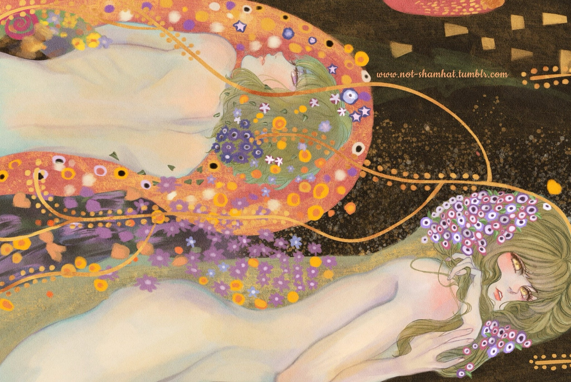 Klimt’s Water Serpents with Enkidu and Kingu 