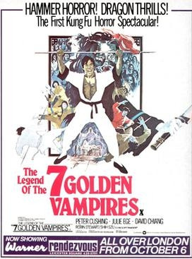 Hammer Dracula movie cover. Legend of the 7 golden vampires.