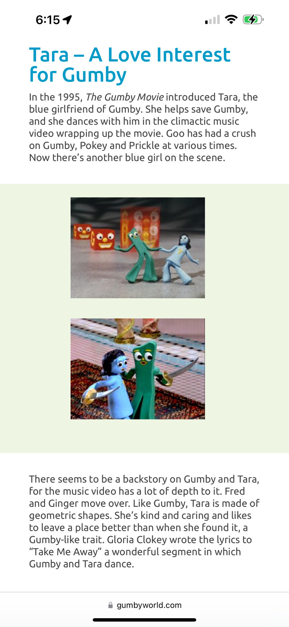 Tara, a love interest for Gumby from the movie
