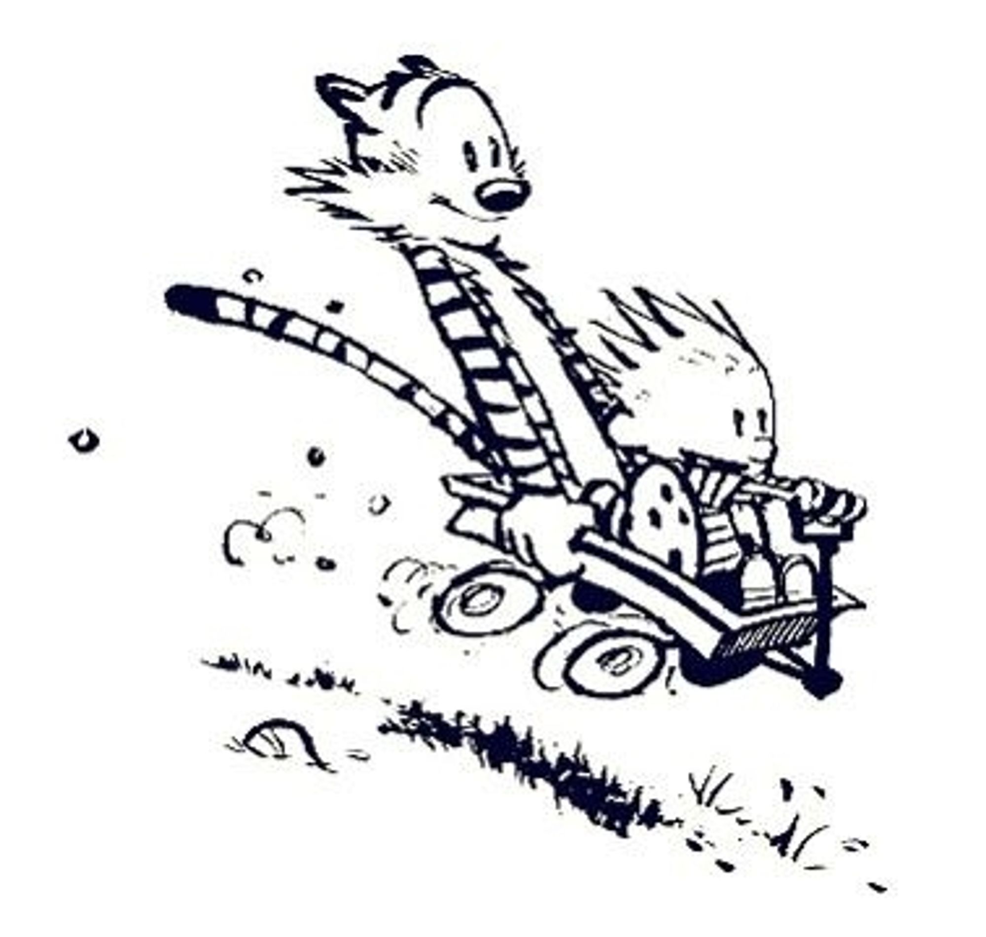 Calvin & Hobbes dans un chariot (version originale)