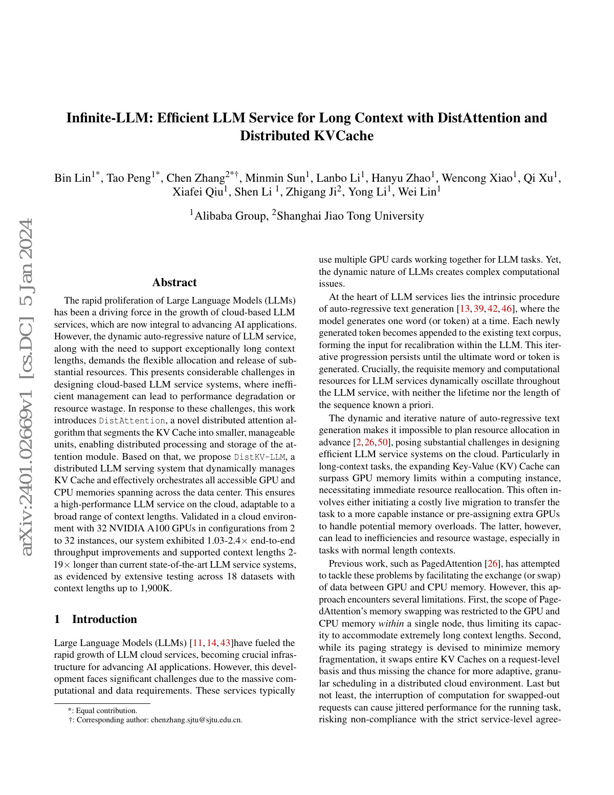 The rapid proliferation of Large Language Models (LLMs) has been a driving force in the growth of cloud-based LLM services, which are now integral to advancing AI applications.  However, the dynamic auto-regressive nature of LLM service, along with the need to support exceptionally long context l...