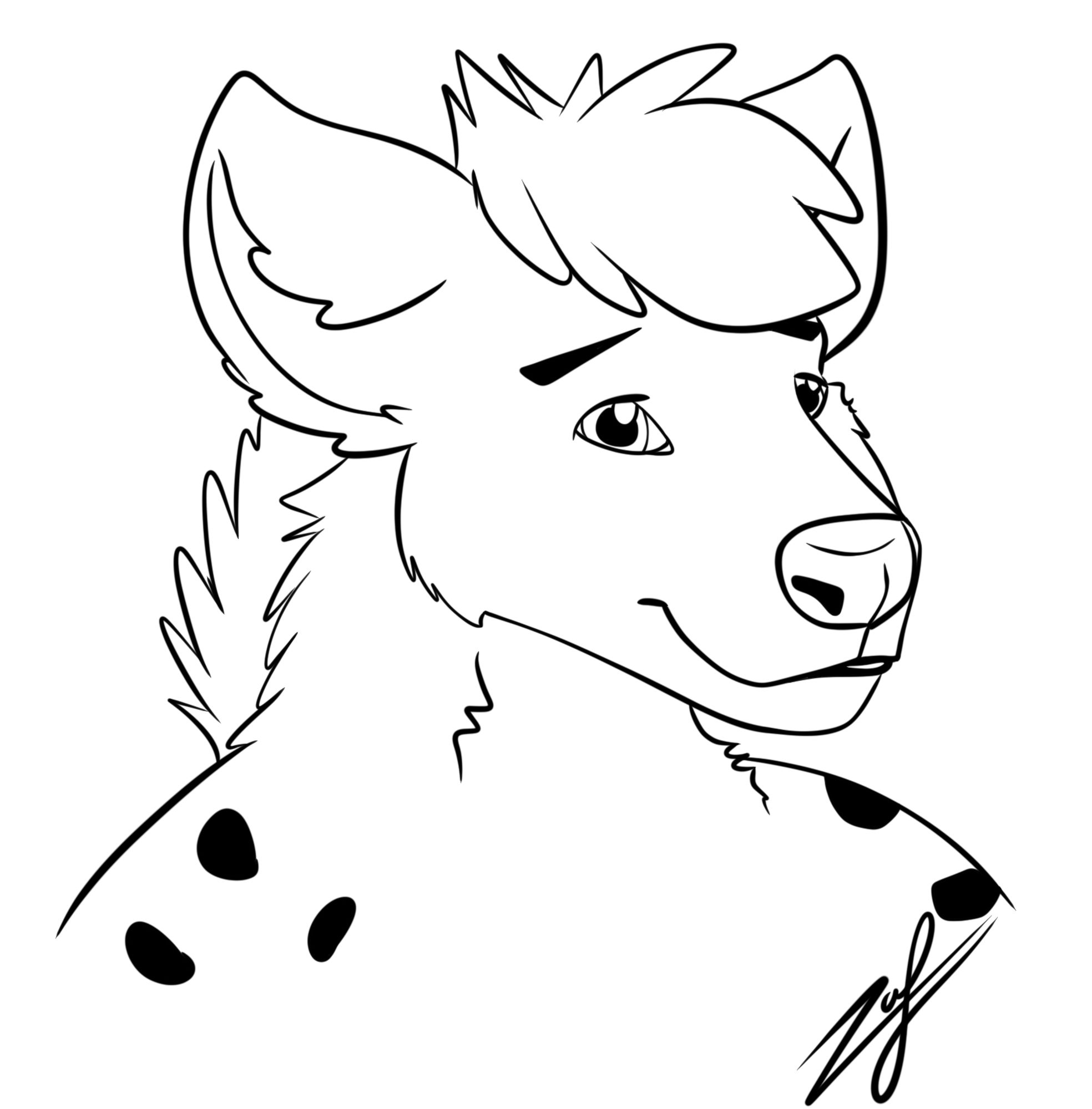 Bust of anthro Hyena