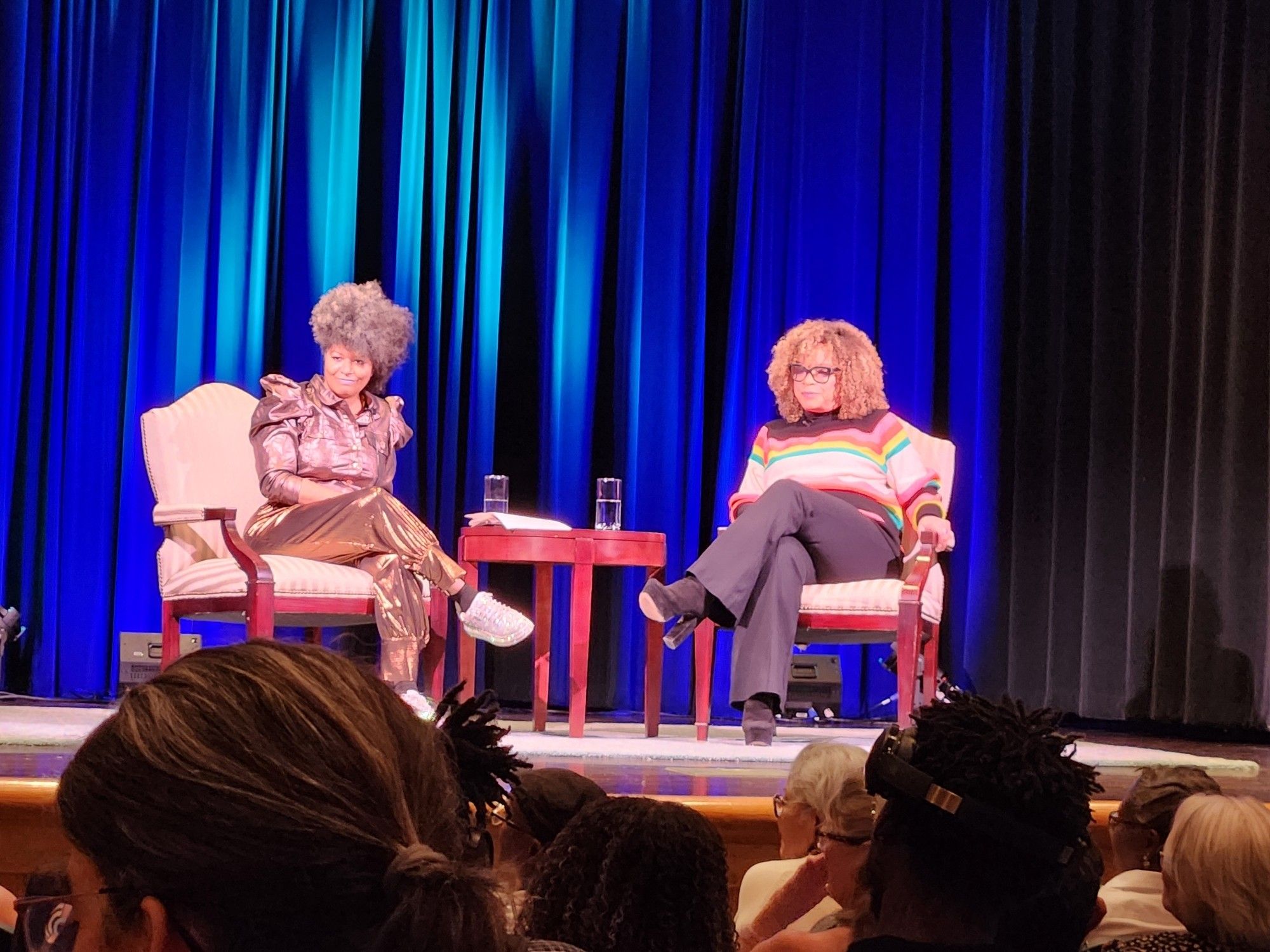 Ytasha Womack & Ruth E Carter on stage taking questions from the audience