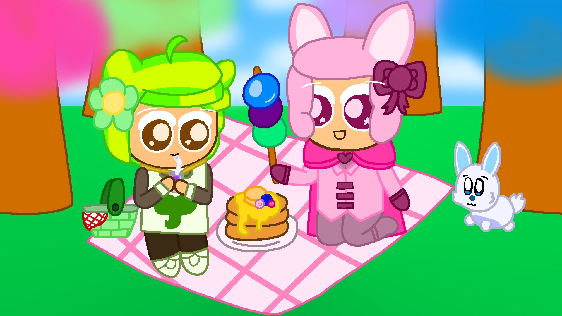 Mochi Bunny Cookie (OC) & Herb Cookie 🐰🪴