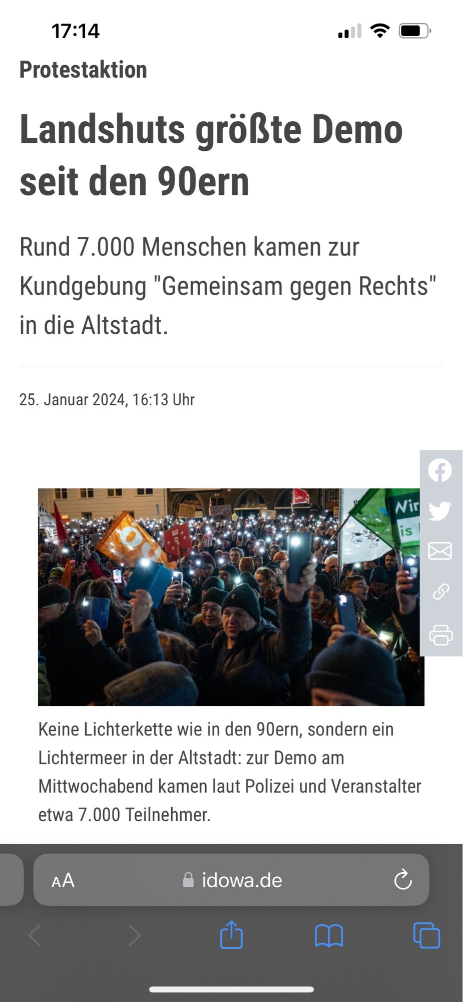 Kundgebung gegen Rechts in Landshut. Die grösste Demo seit den 90ern