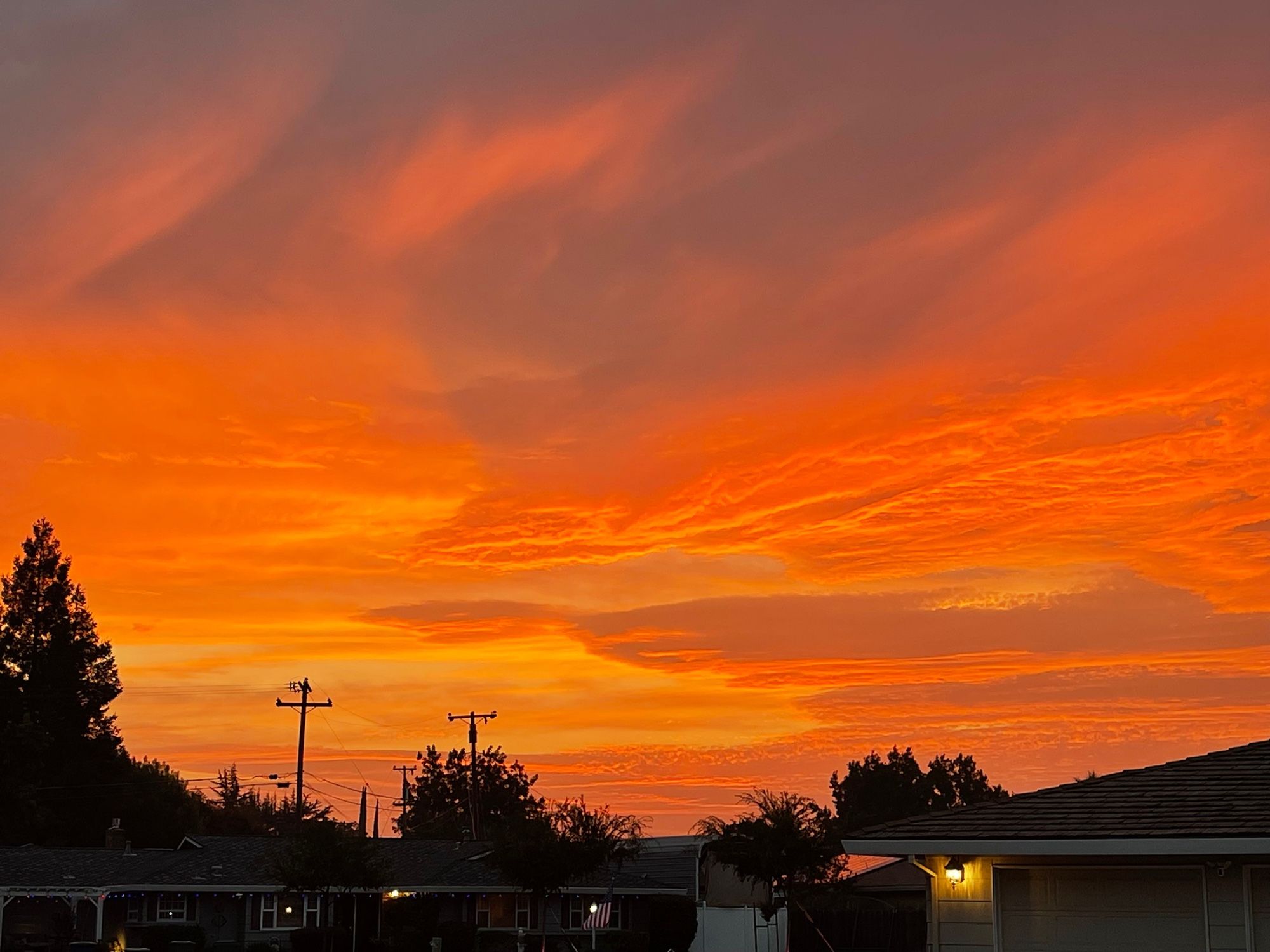 Sunset tonight in Merced, Ca.