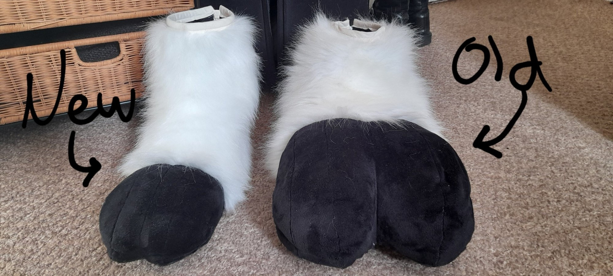 a comparison of my new and old hooves