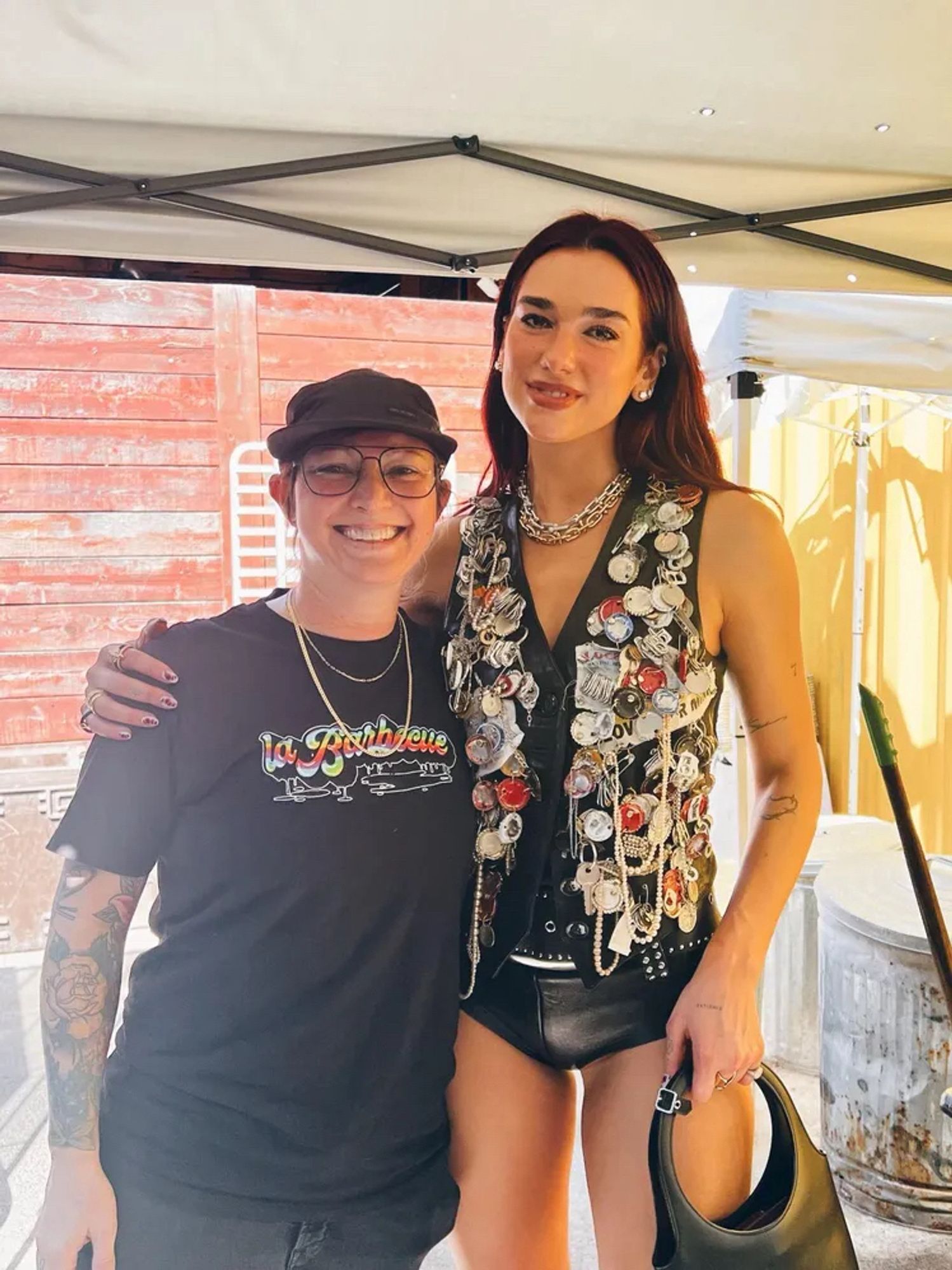 Dua Lipa with the owner of La Barbecue, Ali Clem.