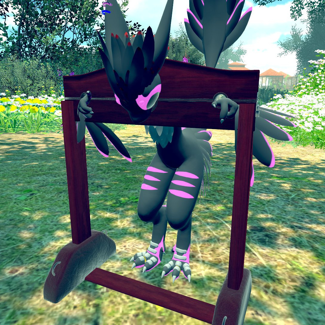 Talaka in a set of stocks in vrchat