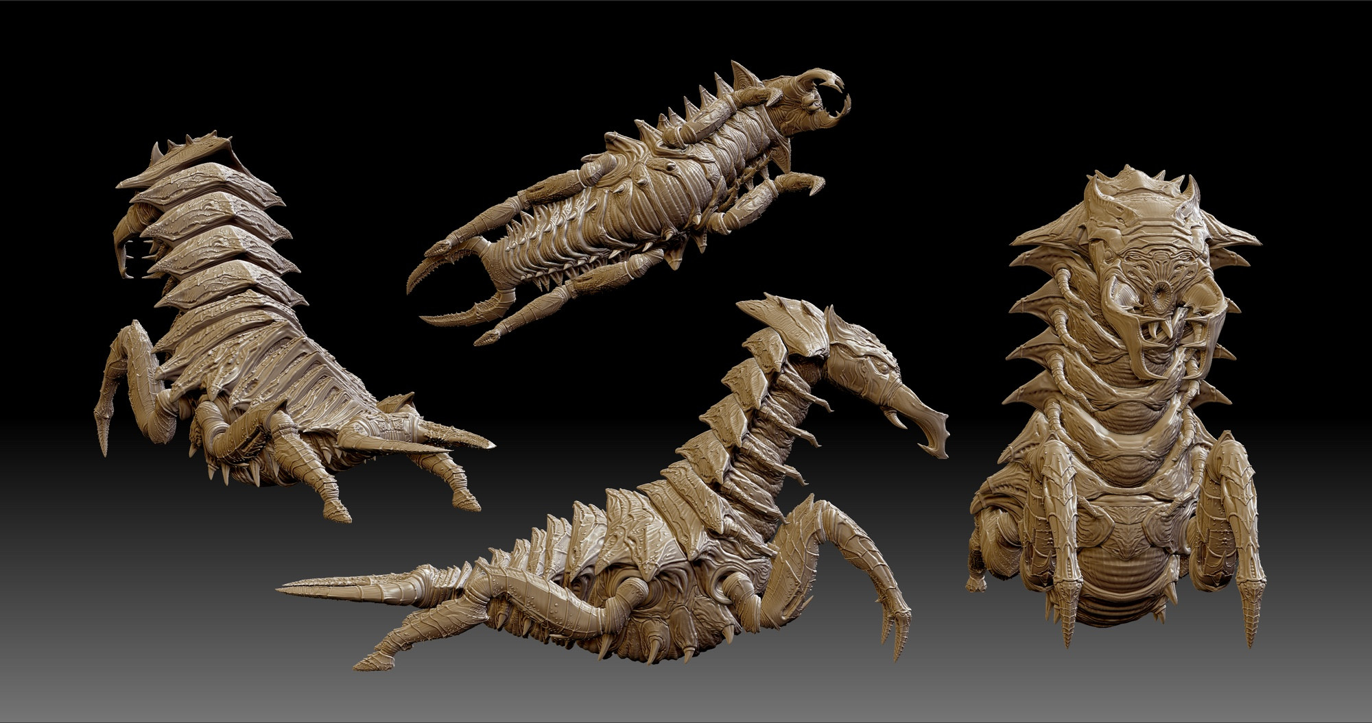 Zbrush renders of a Chaurus for TES V: Skyrim.