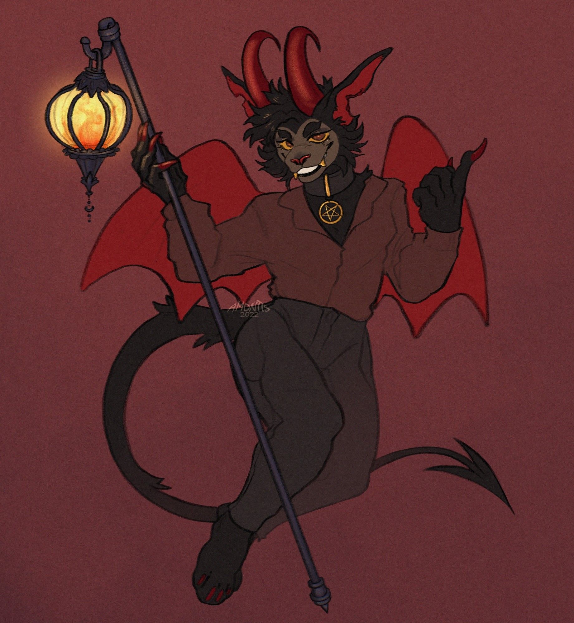 Same fluffy boi but demon-flavored
Art by @amontis