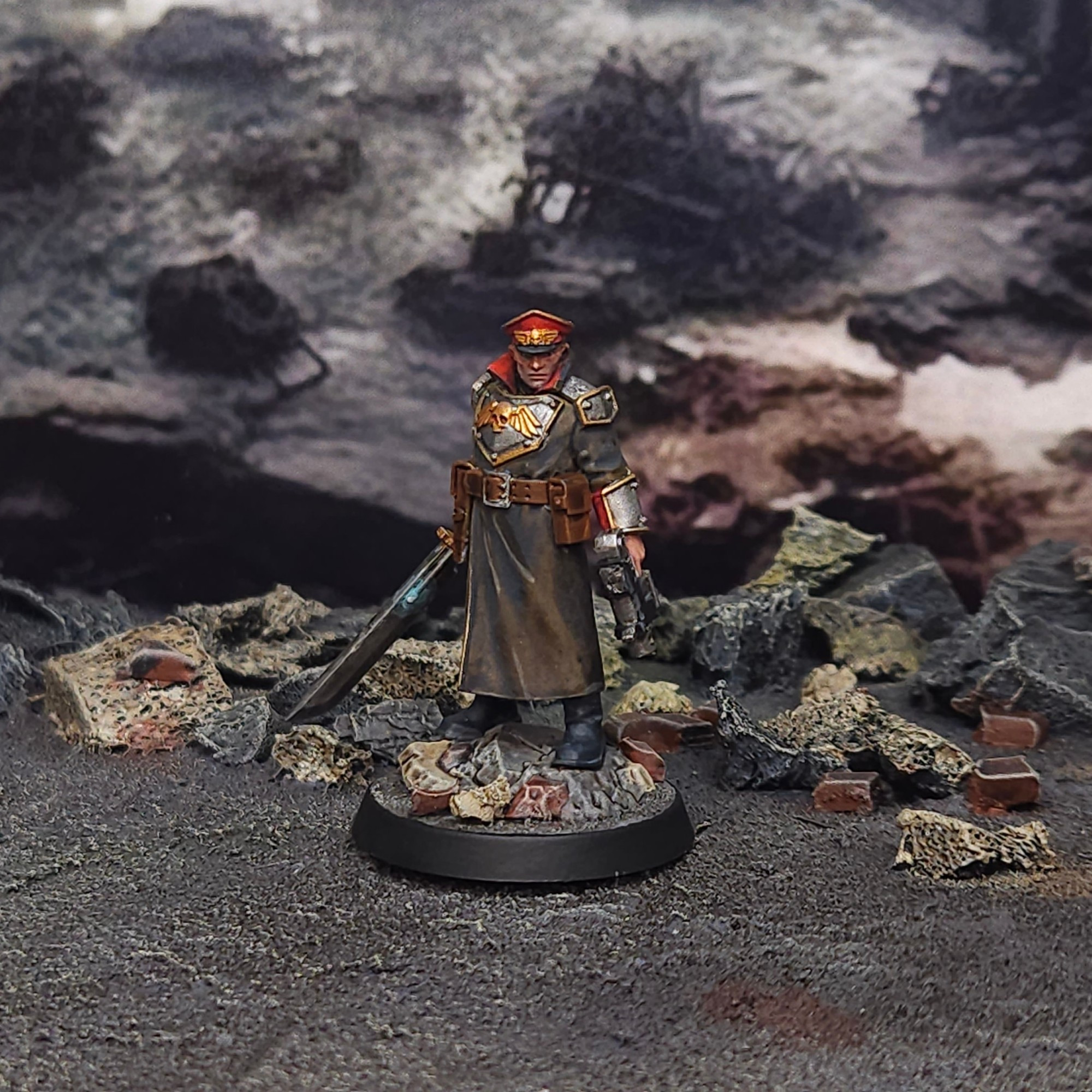 An imperial commissar mini for 40k