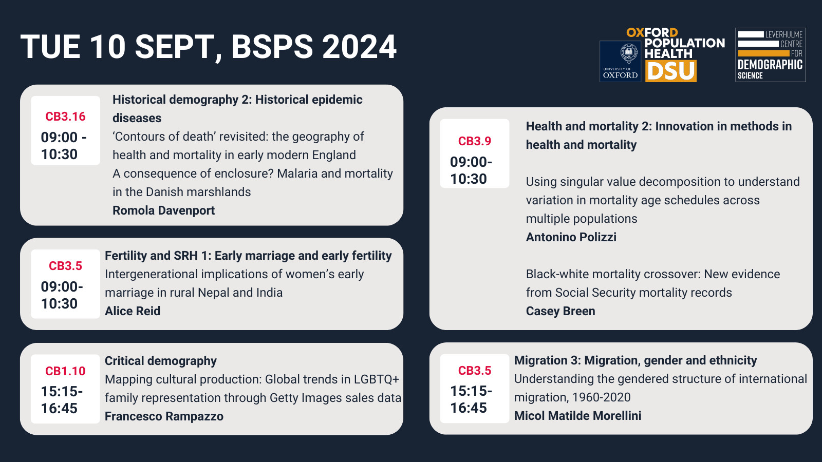 LCDS at BSPS 2024 on Tues 10 September