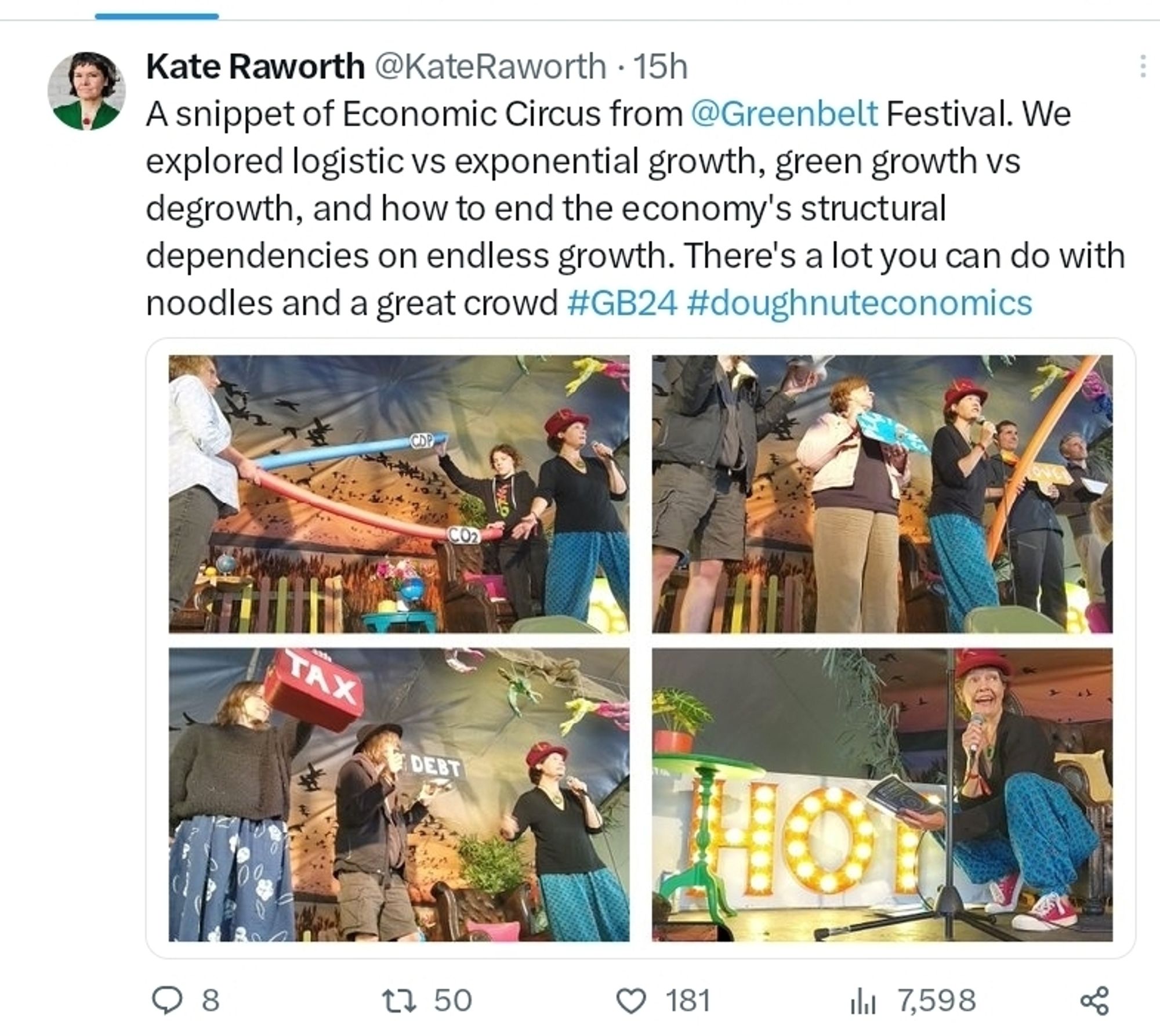 Economic Circus from @Greenbelt Festival with Kate Rawworth