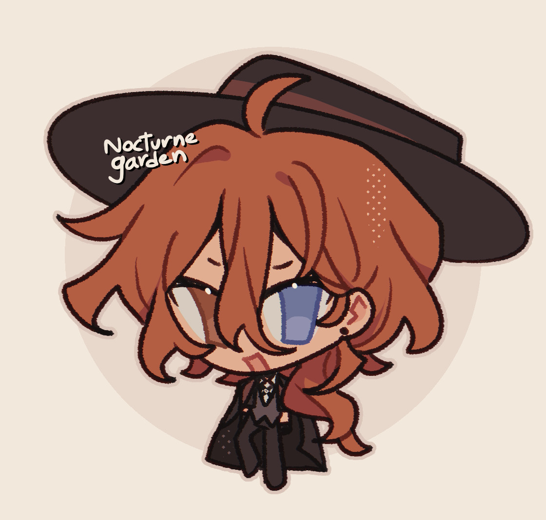 Chibi fanart of Chuuya Nakahara from Bungo Stray Dogs