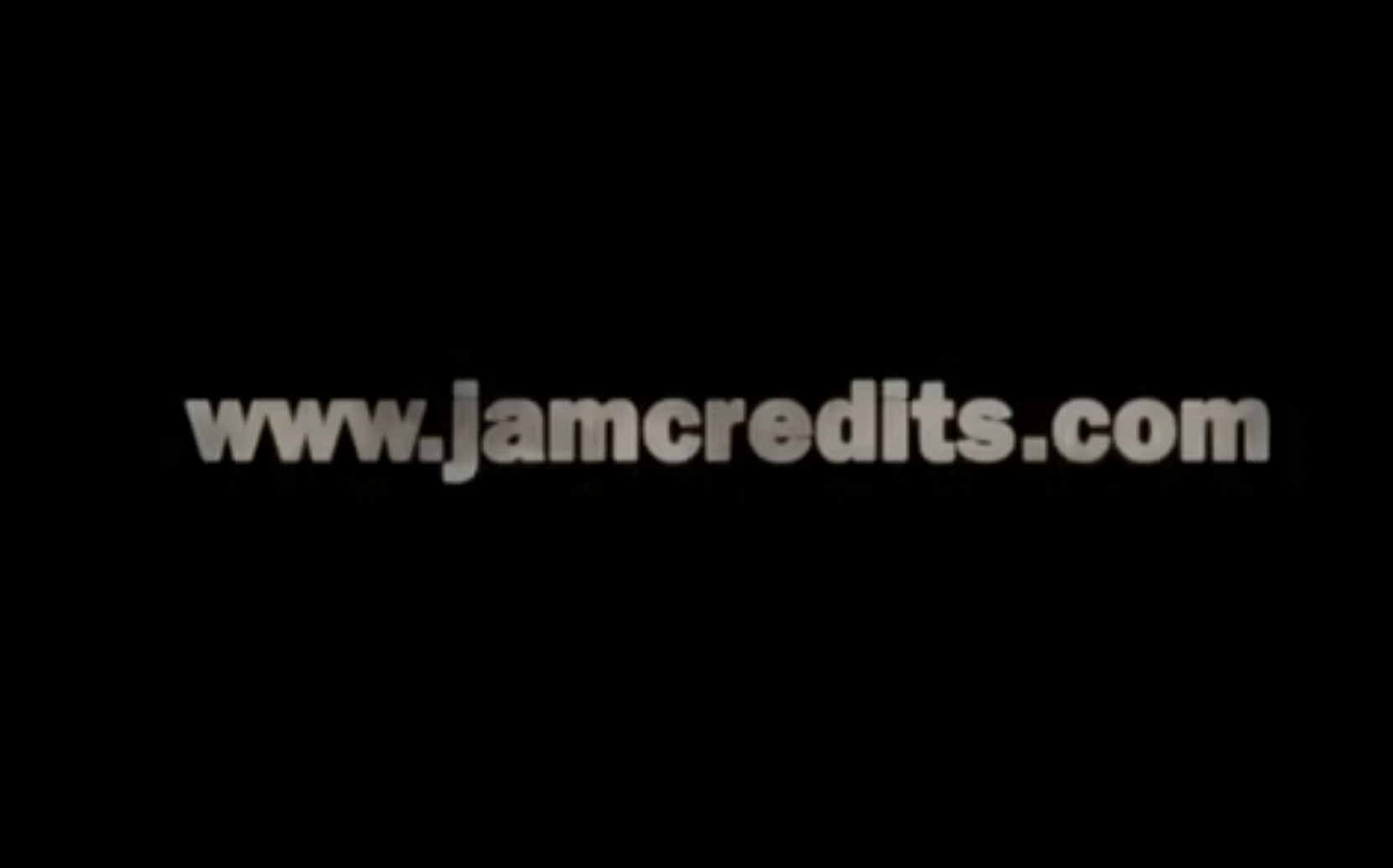 A screengrab of a black screen with the url 'www.jamcredits.com'