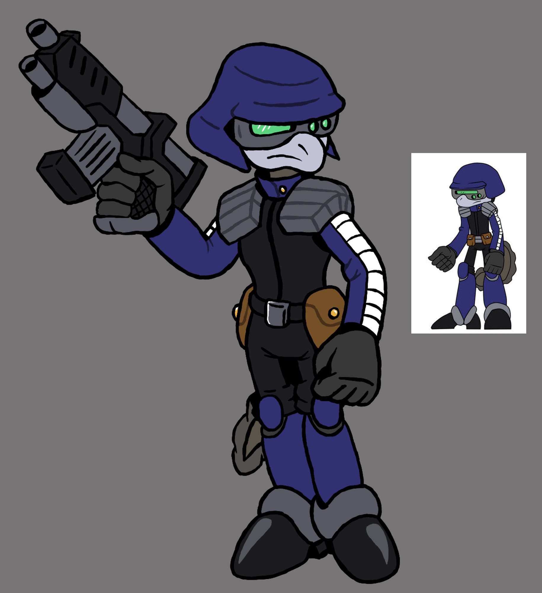 example of art 3: concept art for a soldier for my custom eggman empire group