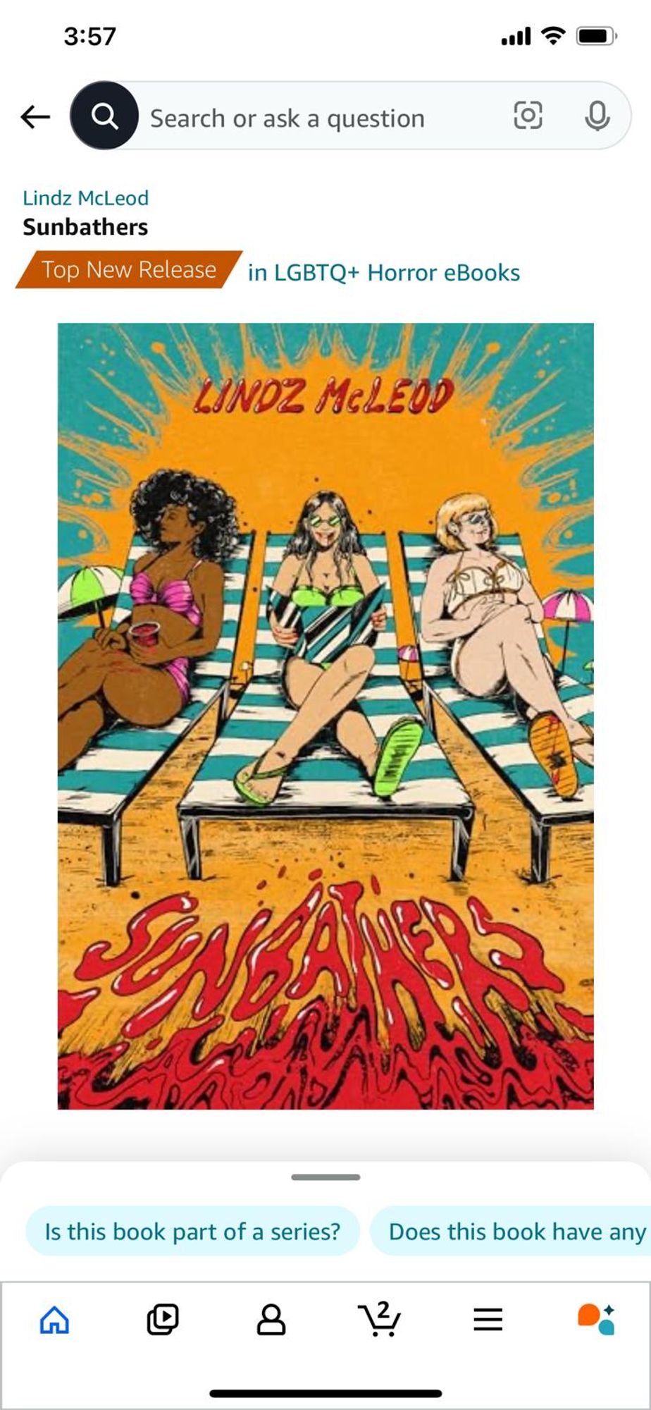 A screenshot from Amazon for 'Sunbathers', which displays the Top Release orange banner