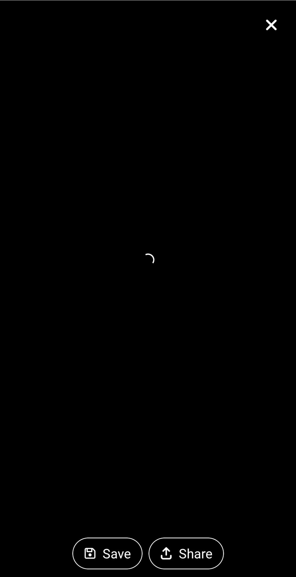 A completely black screen with a "loading" circle in the center.