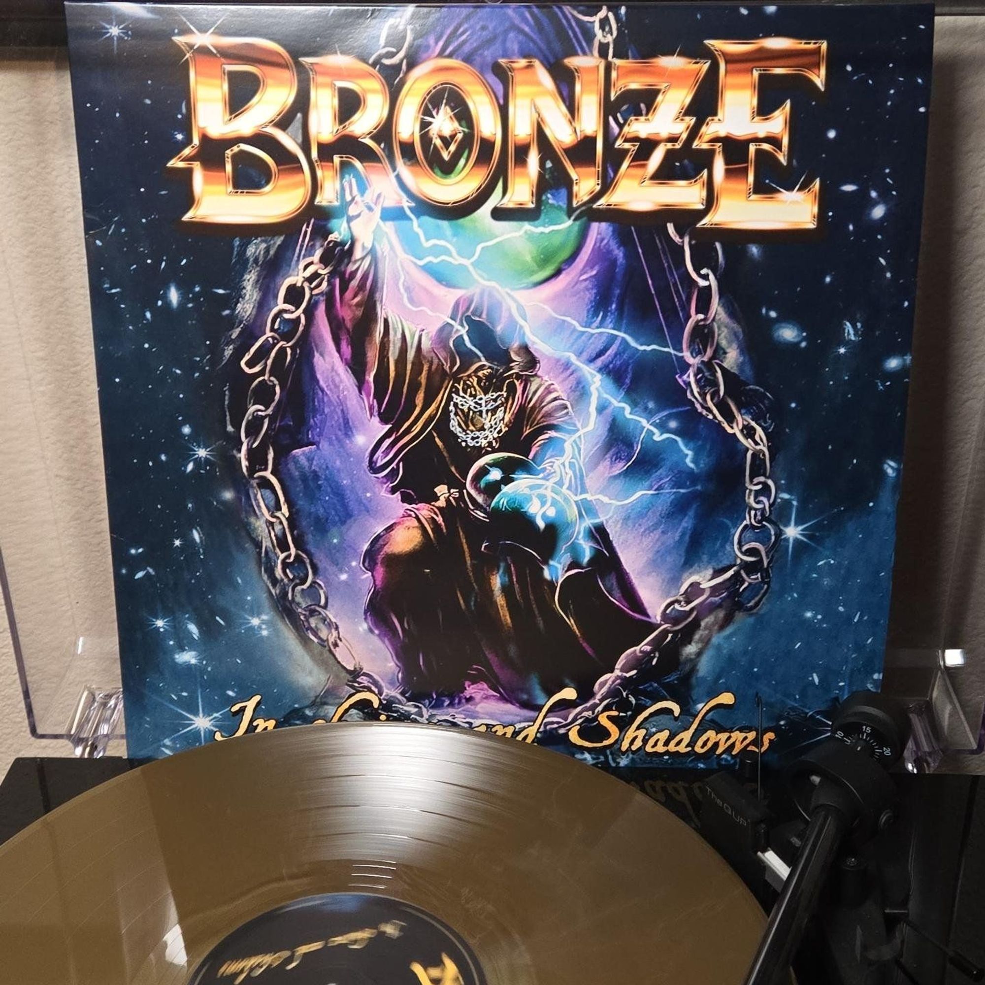 #nowspinning Bronze - In Chains and Shadows on gold vinyl.