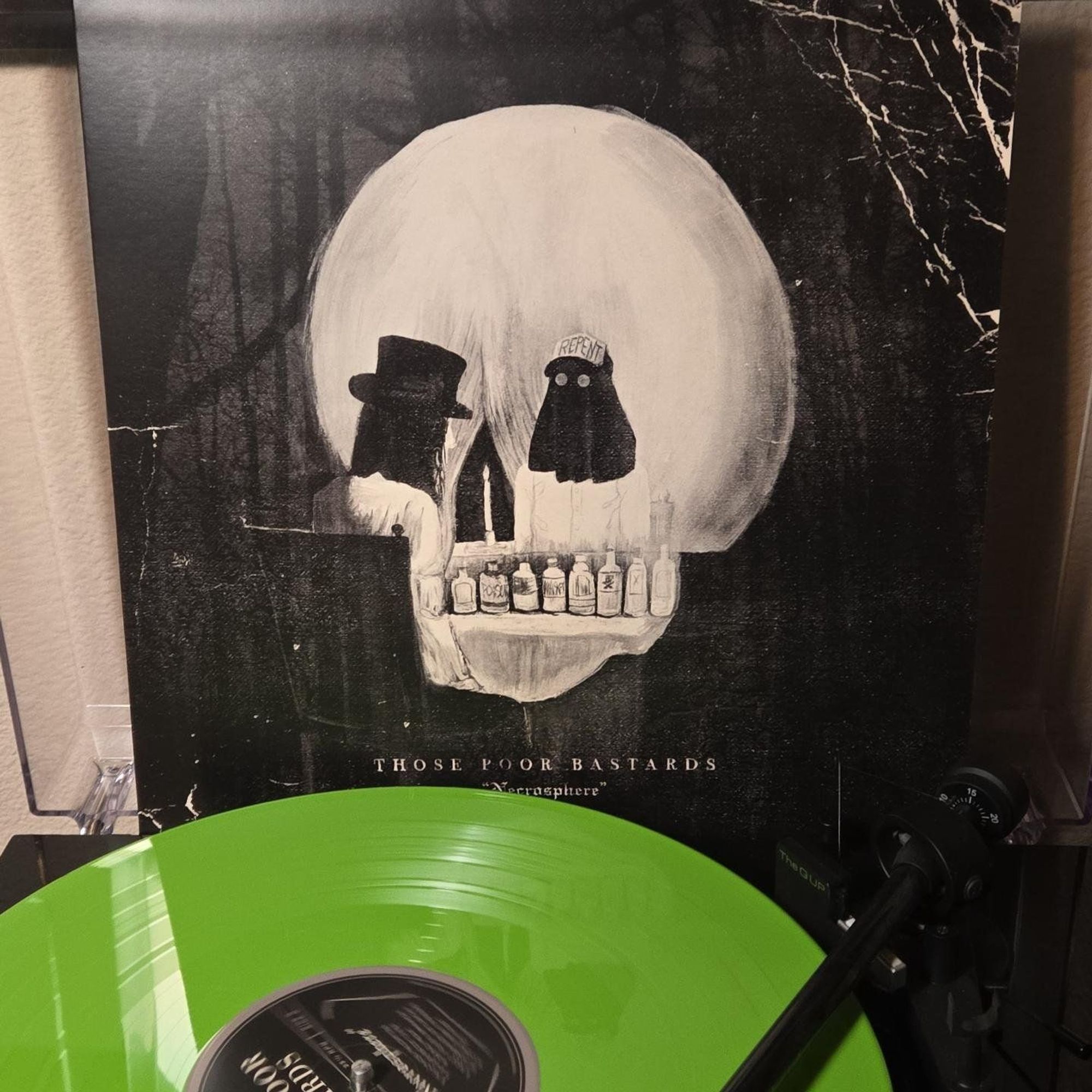 #nowspinning Those Poor Bastards - Necrosphere on green slime vinyl.