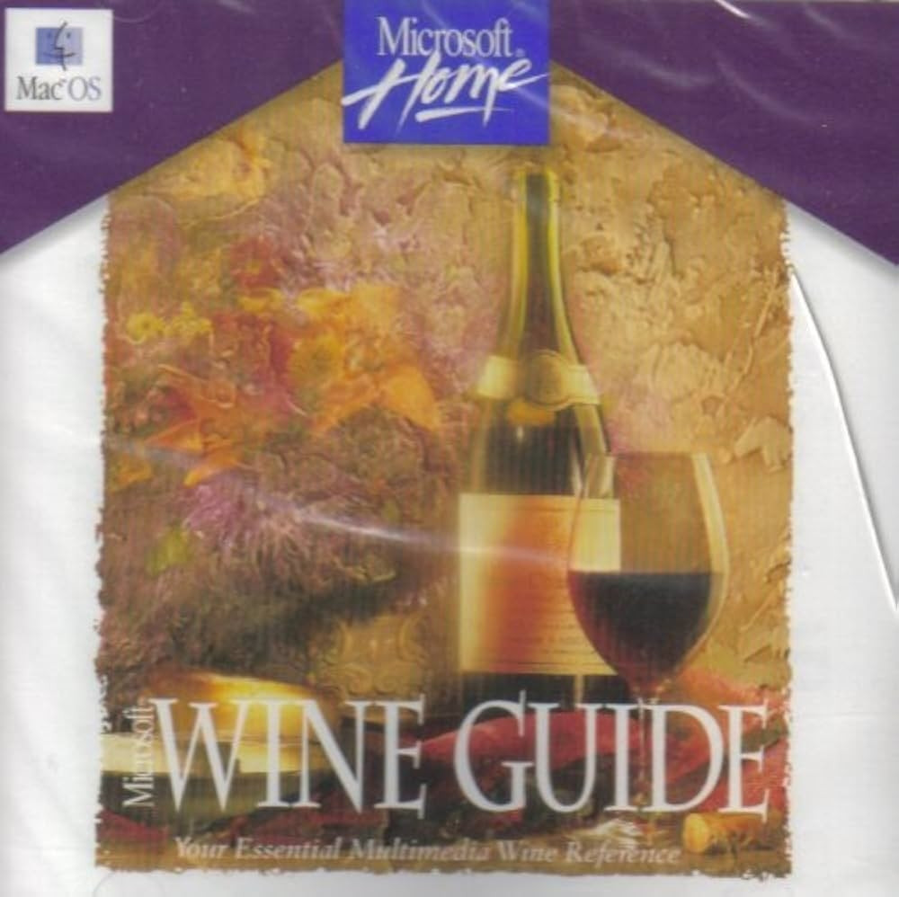 the box art for the very real piece of software "Microsoft Wine Guide - Your Essential Multimedia Wine Reference"