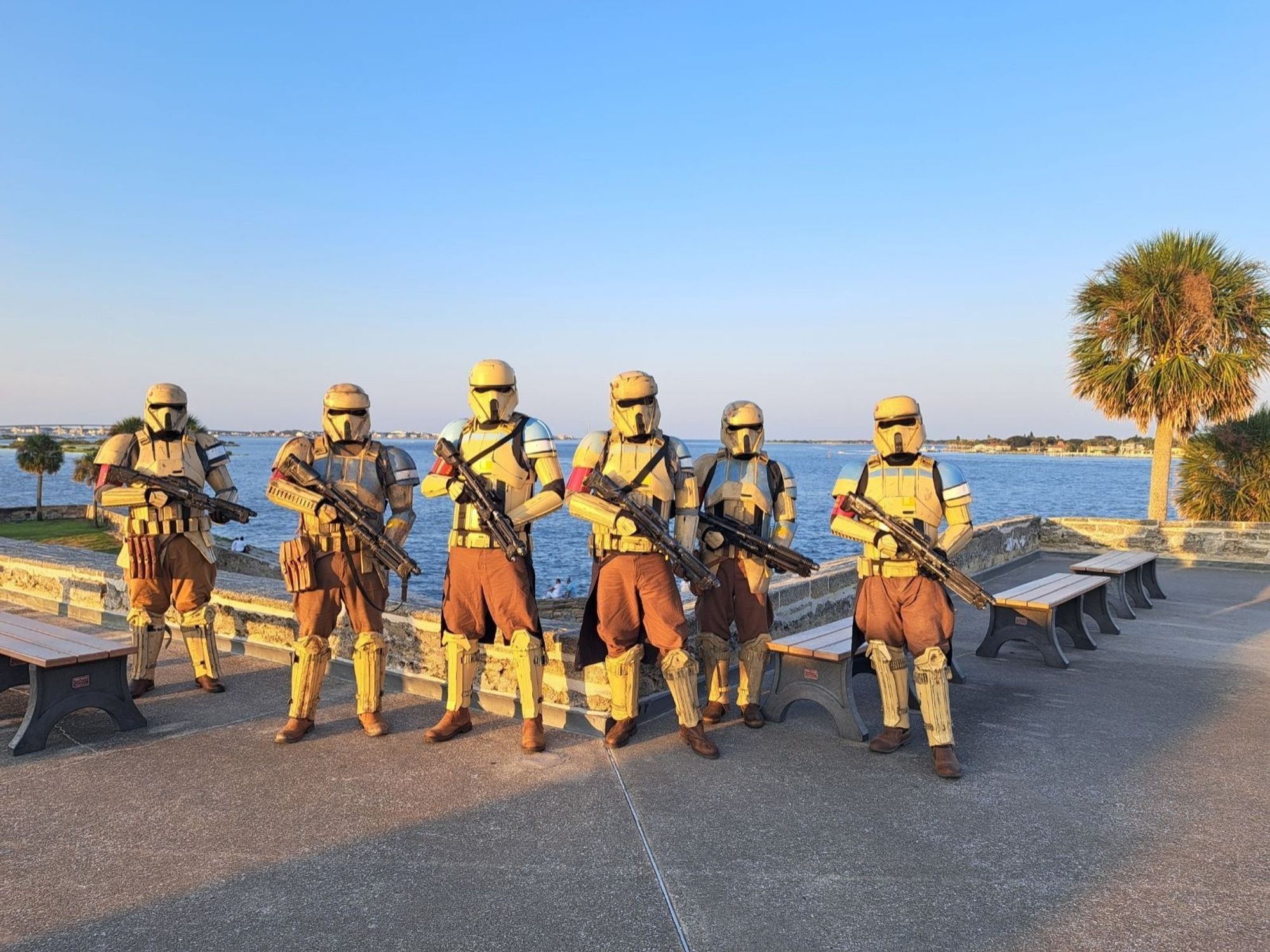 501st Legion Florida Garrison shoretrooper squad protecting the coast after the Empire successfully invaded the Castillo de San Marcos in St Augustine, FL on August 17, 2024.