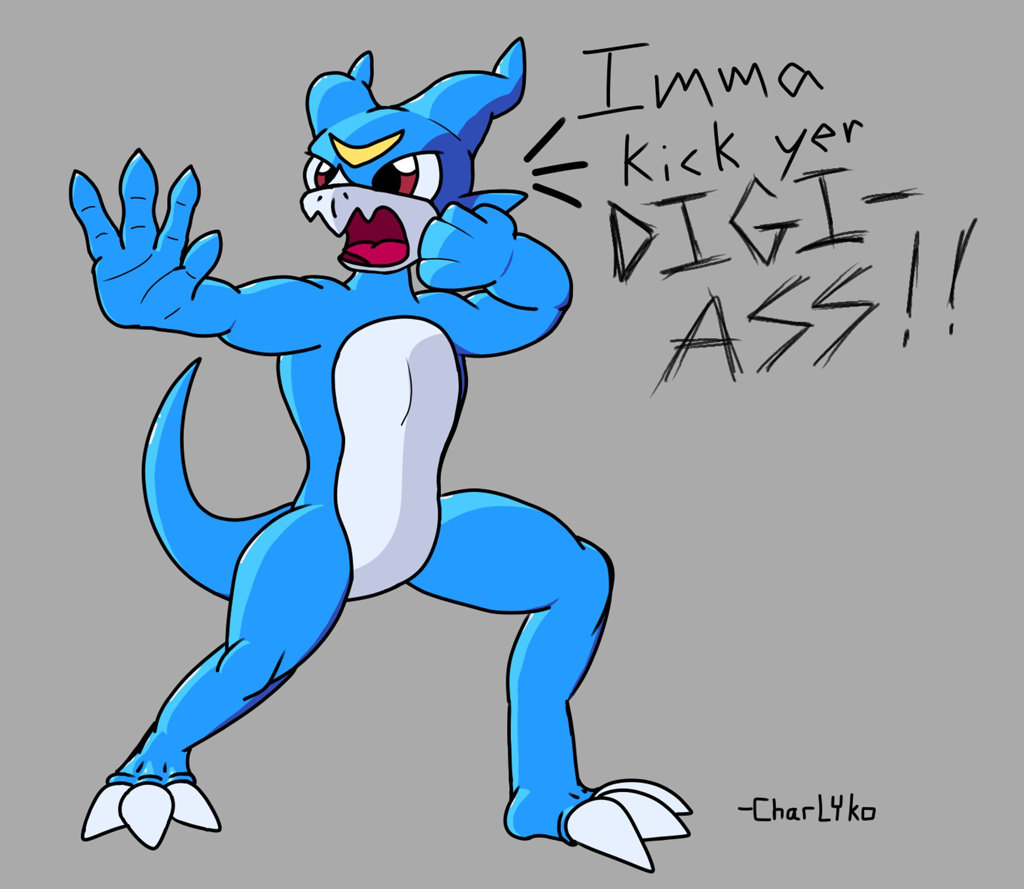 Furry artwork of the Digimon character Veemon.