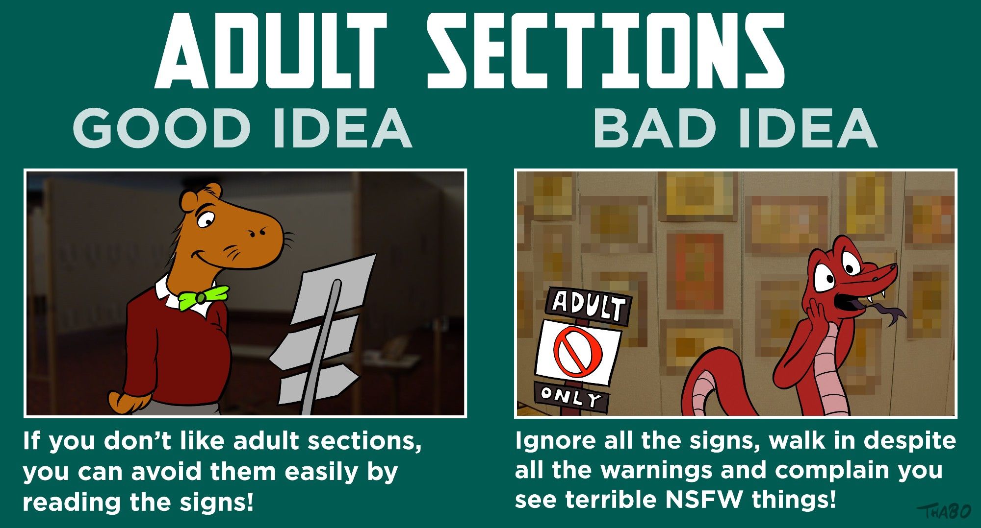 A comic about adult sections at furry events