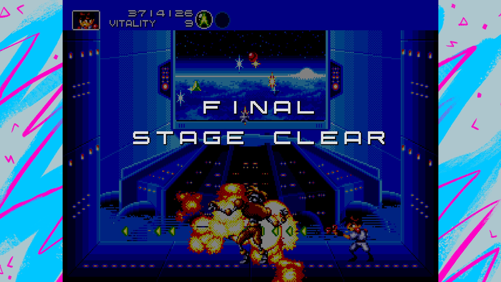 Screenshot of the last boss of Gunstar Heroes