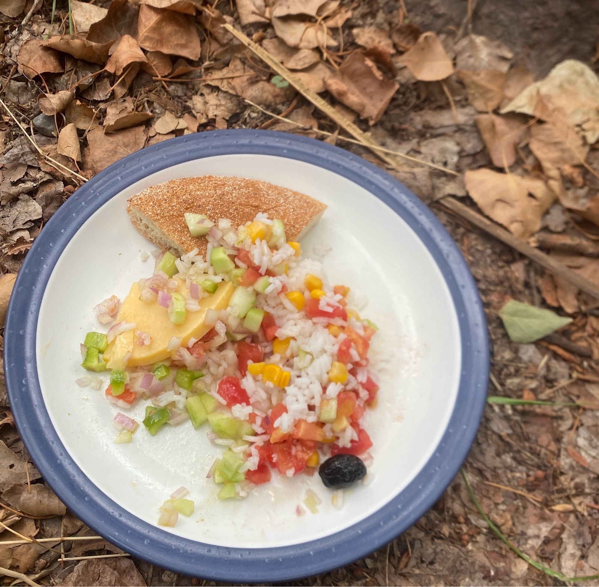 salad, cheese and bread