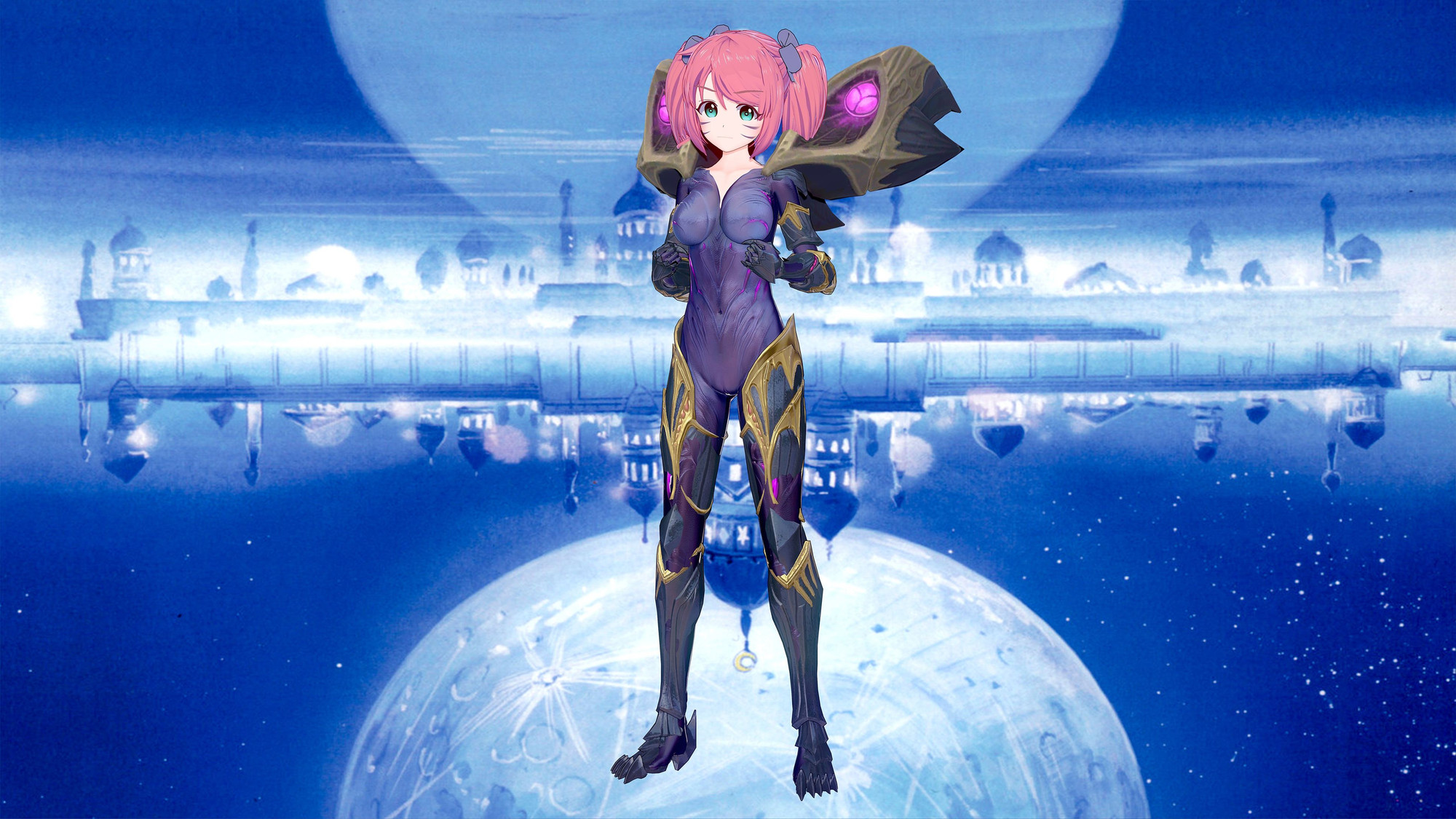 Haruka / Magia Magenta (Gushing Over Magical Girls) wearing Kai'Sa's Voidsuit from League of Legends. Koikatsu art by BHS.