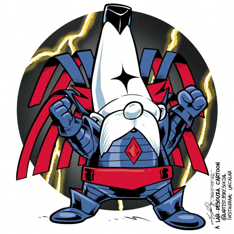 cartoon: A gnome version of Mr Sinister from Marvel comics