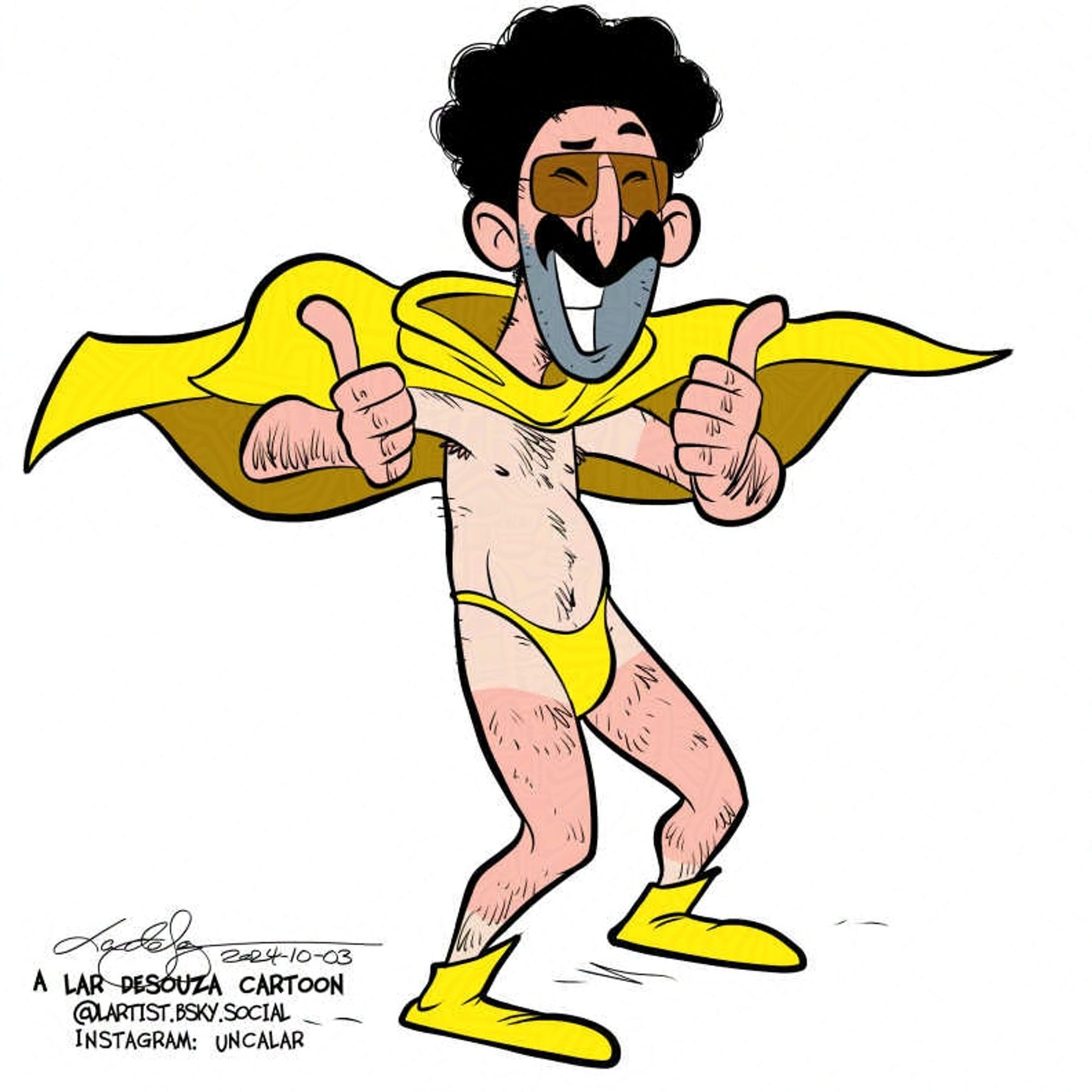 Borat dressed as Phantasmo