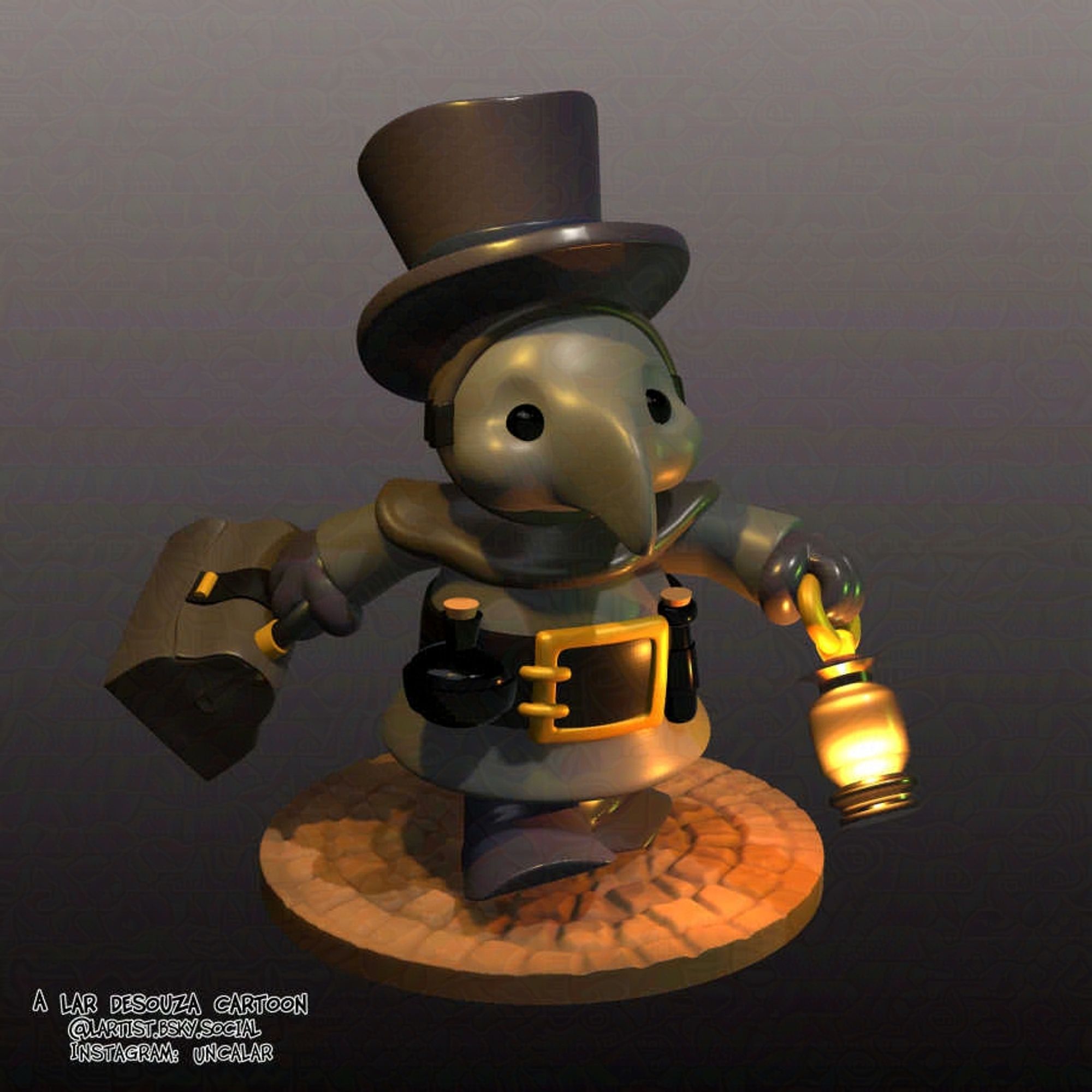 3d render of my Wee Plague Doctor #NomadSculpt