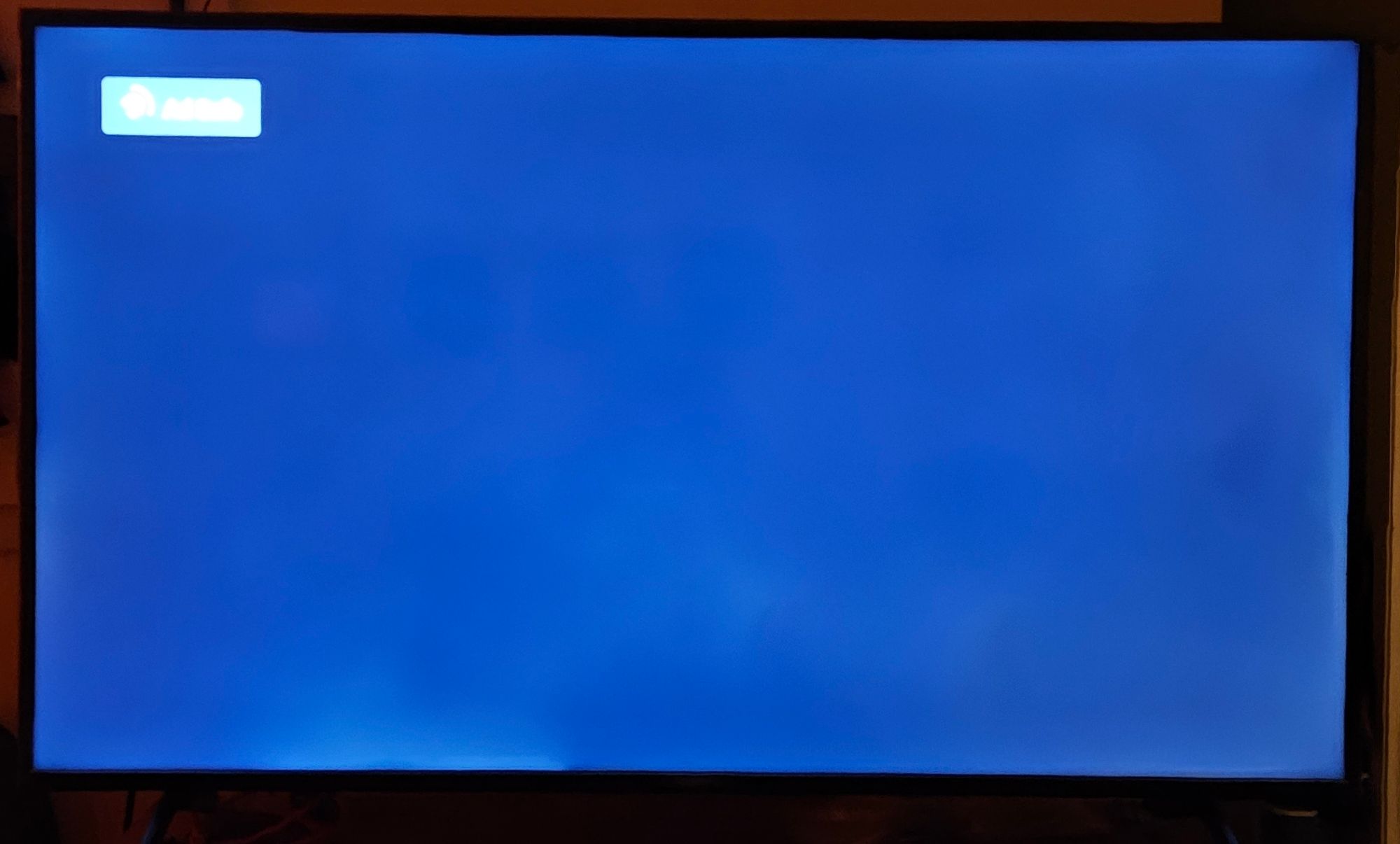 A solid blue TV screen with the words Ad Safe in the upper left corner