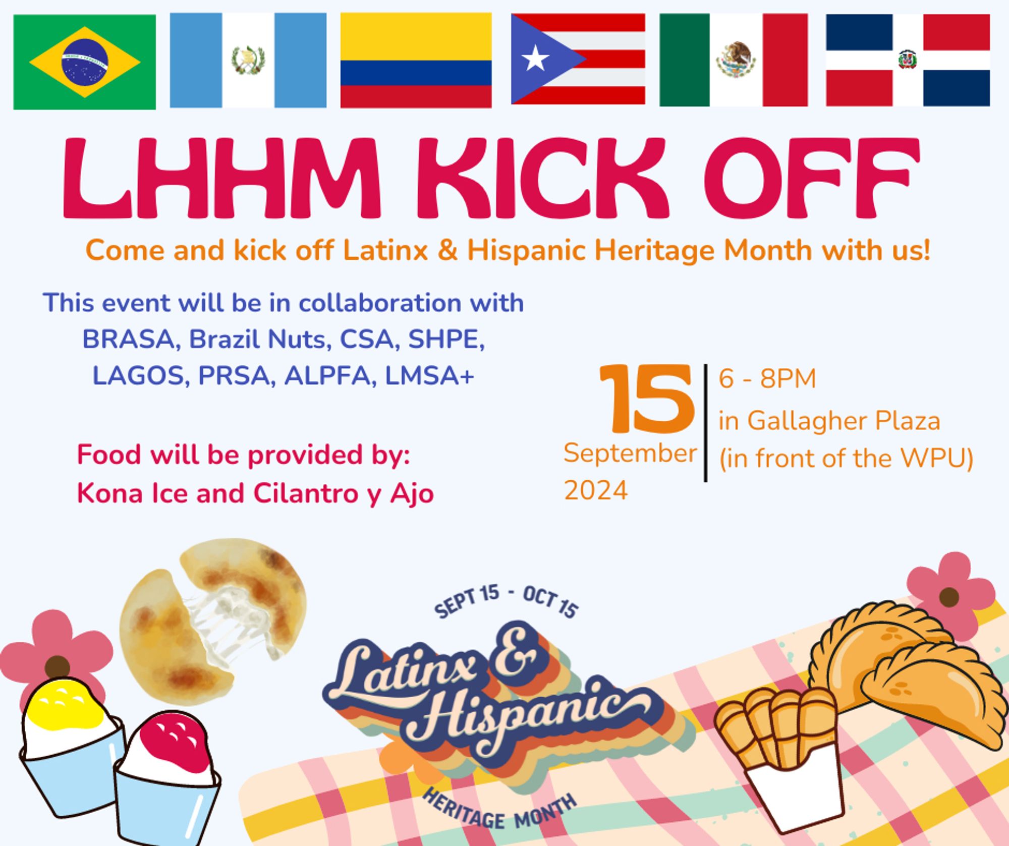 The University of Pittsburgh will team up with other area colleges and universities and local civic organizations to mark Latinx & Hispanic Heritage Month.

Events begin Sunday, Sept. 15 with a kick-off rally from 6 to 8 p.m. at Gallagher Plaza, outside of the William Pitt Union, featuring food trucks and live performances. The event is free, family-friendly, and open to the public, as well as Pitt students, faculty, and staff.