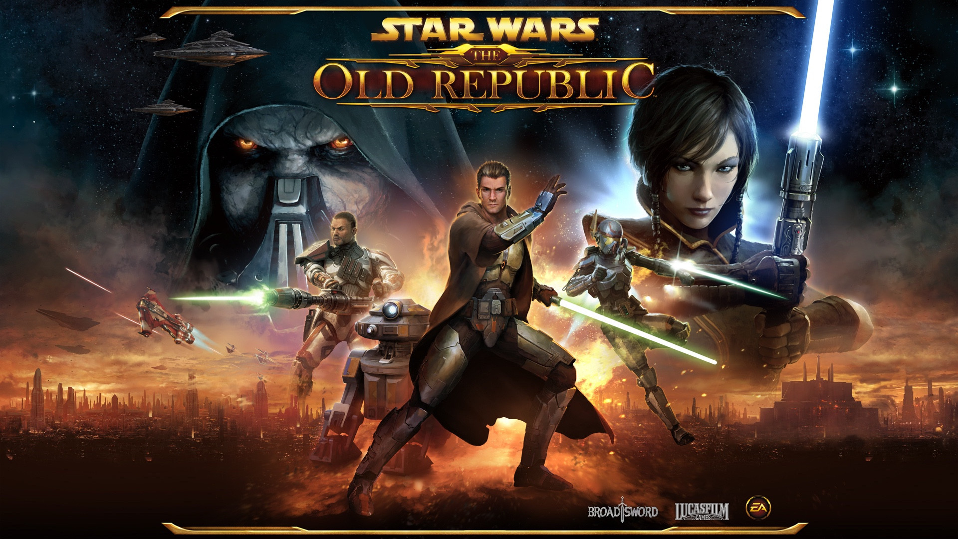 The original launch key art for Star Wars: The Old Republic.